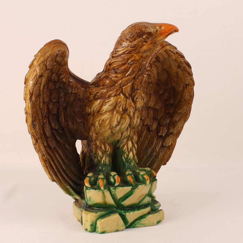 Eagle Statue Onyx Style - Polished Faux Stone - 22 cm - 1970s