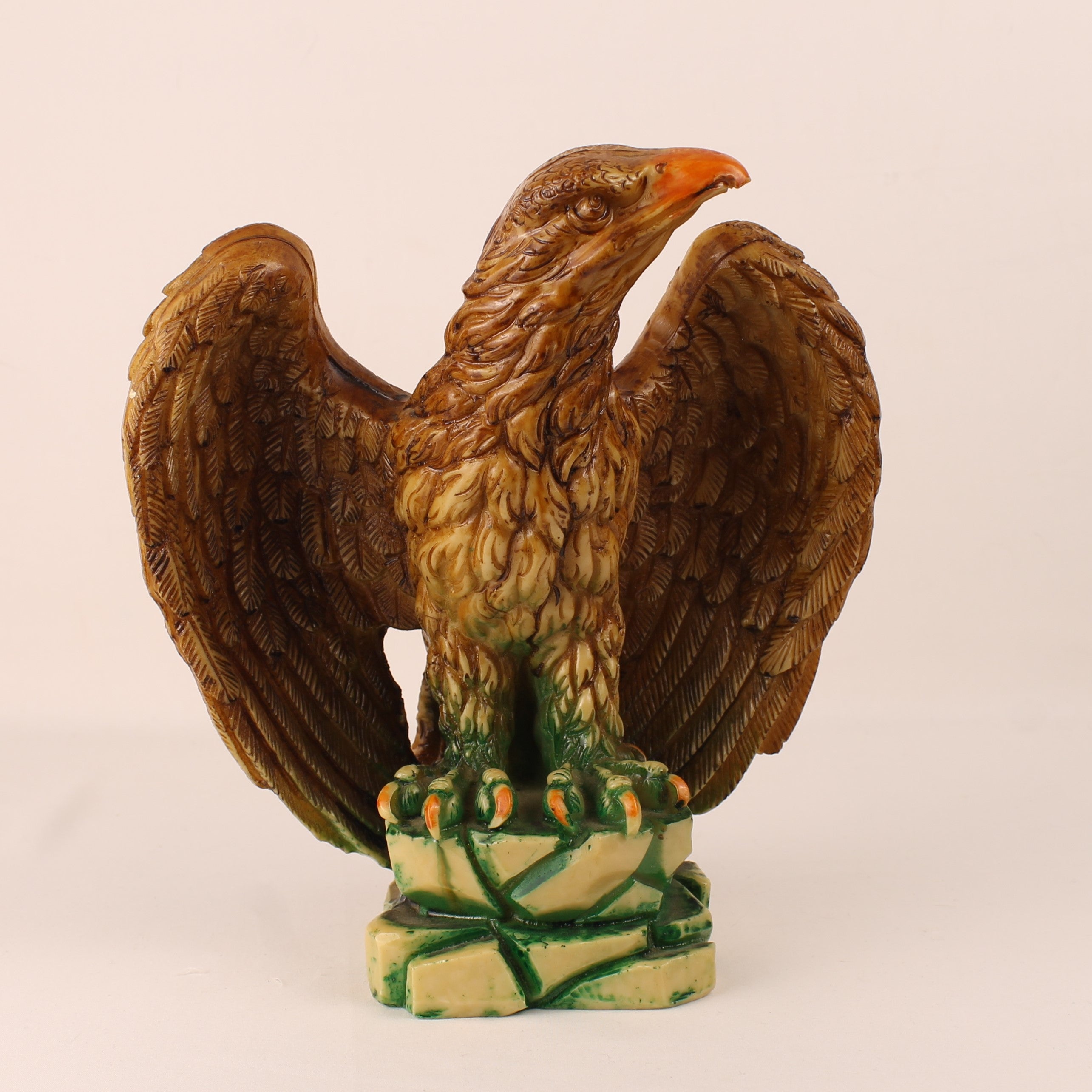 Eagle Statue Onyx Style - Polished Faux Stone - 22 cm - 1970s