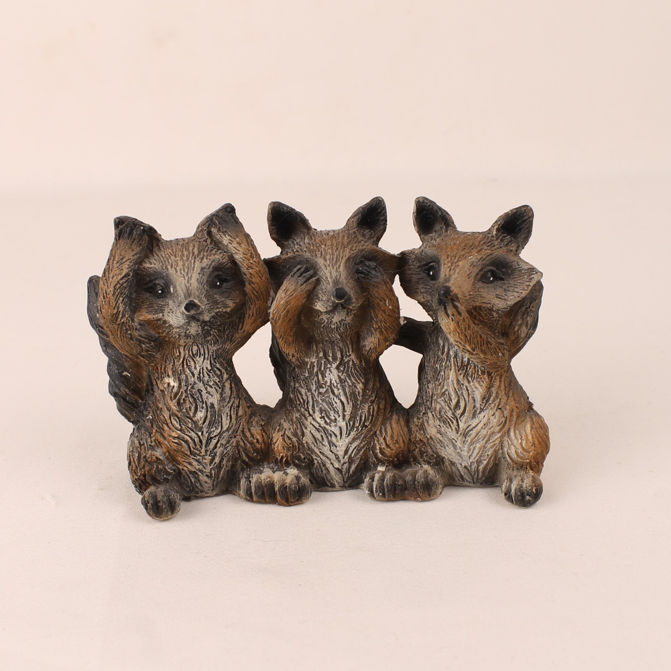 Three Raccoon Statue Decorative Statue Three Raccoons – See No Evil Hear No Evil – Resin ...