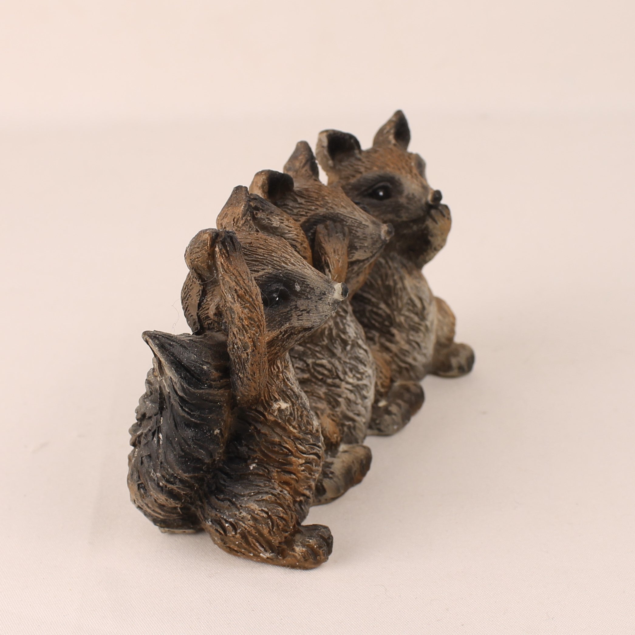 Three Raccoon Statue Decorative Statue Three Raccoons – See No Evil Hear No Evil – Resin ...