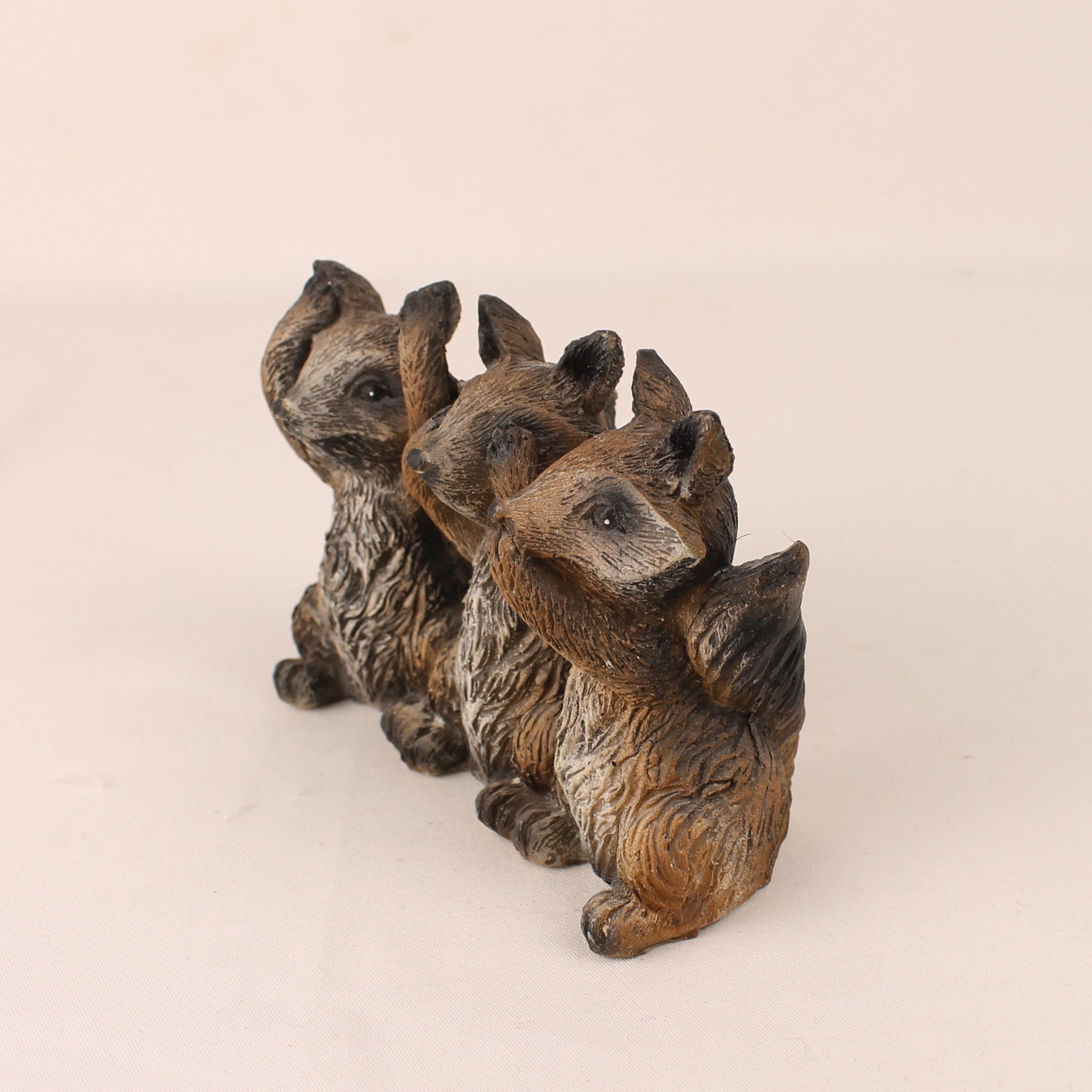 Three Raccoon Statue Decorative Statue Three Raccoons – See No Evil Hear No Evil – Resin ...