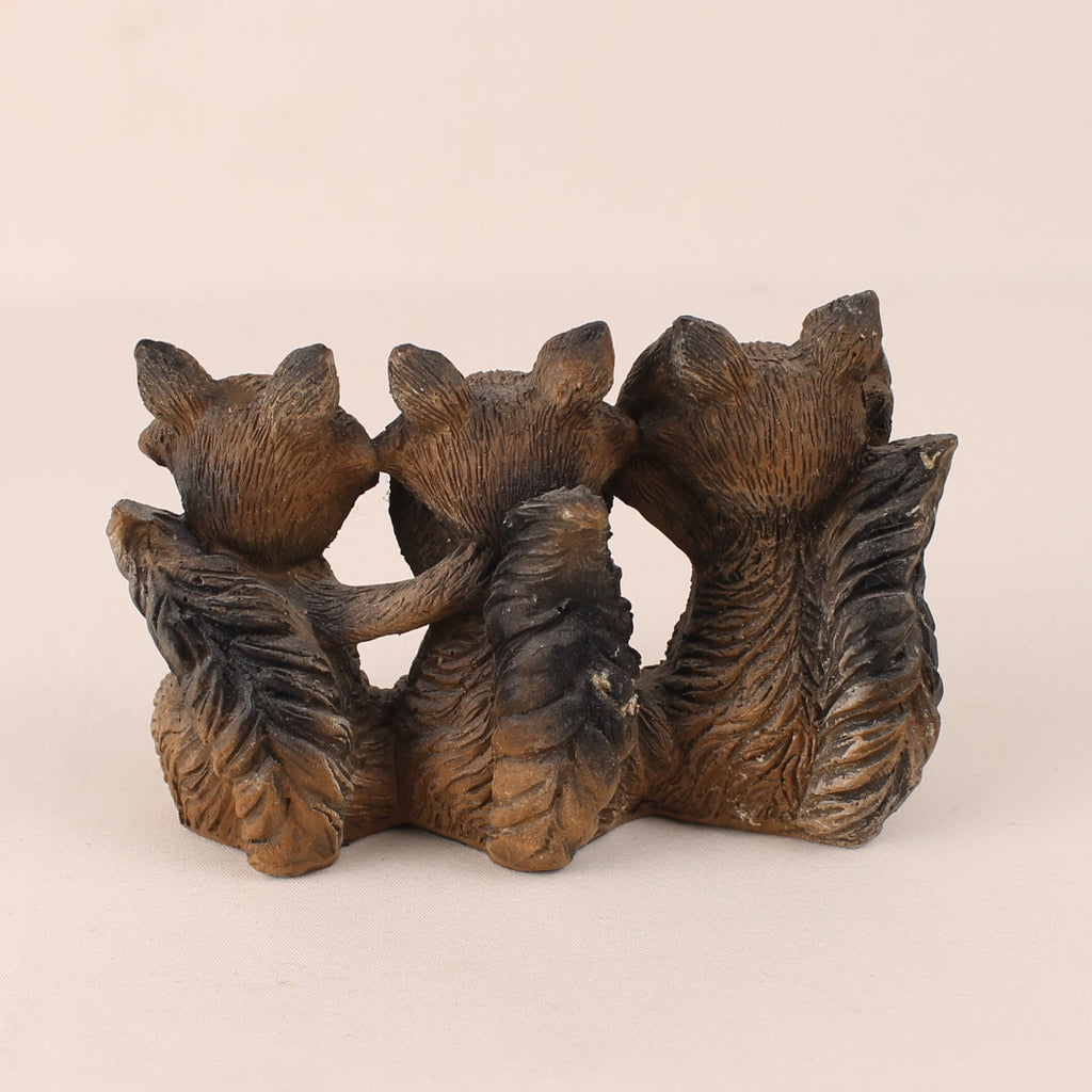 Statue Décorative Trois Ratons Laveurs – Ne Rien Voir Ne Rien Entendre – Sculpture en Résine