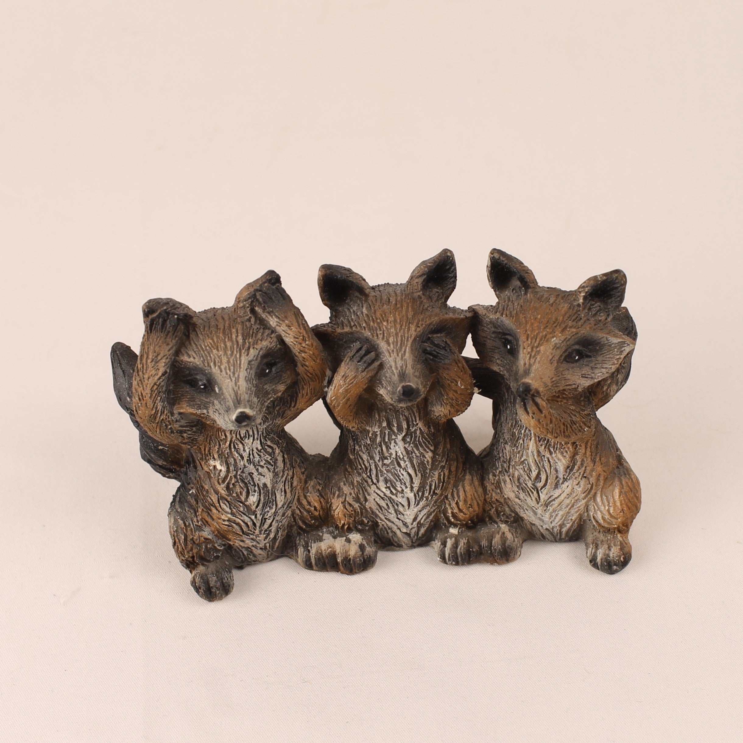 Three Raccoon Statue Decorative Statue Three Raccoons – See No Evil Hear No Evil – Resin ...
