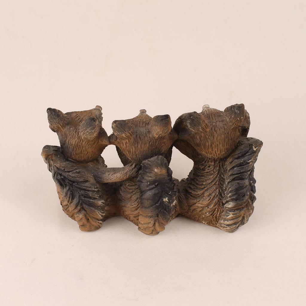 Statue Décorative Trois Ratons Laveurs – Ne Rien Voir Ne Rien Entendre – Sculpture en Résine