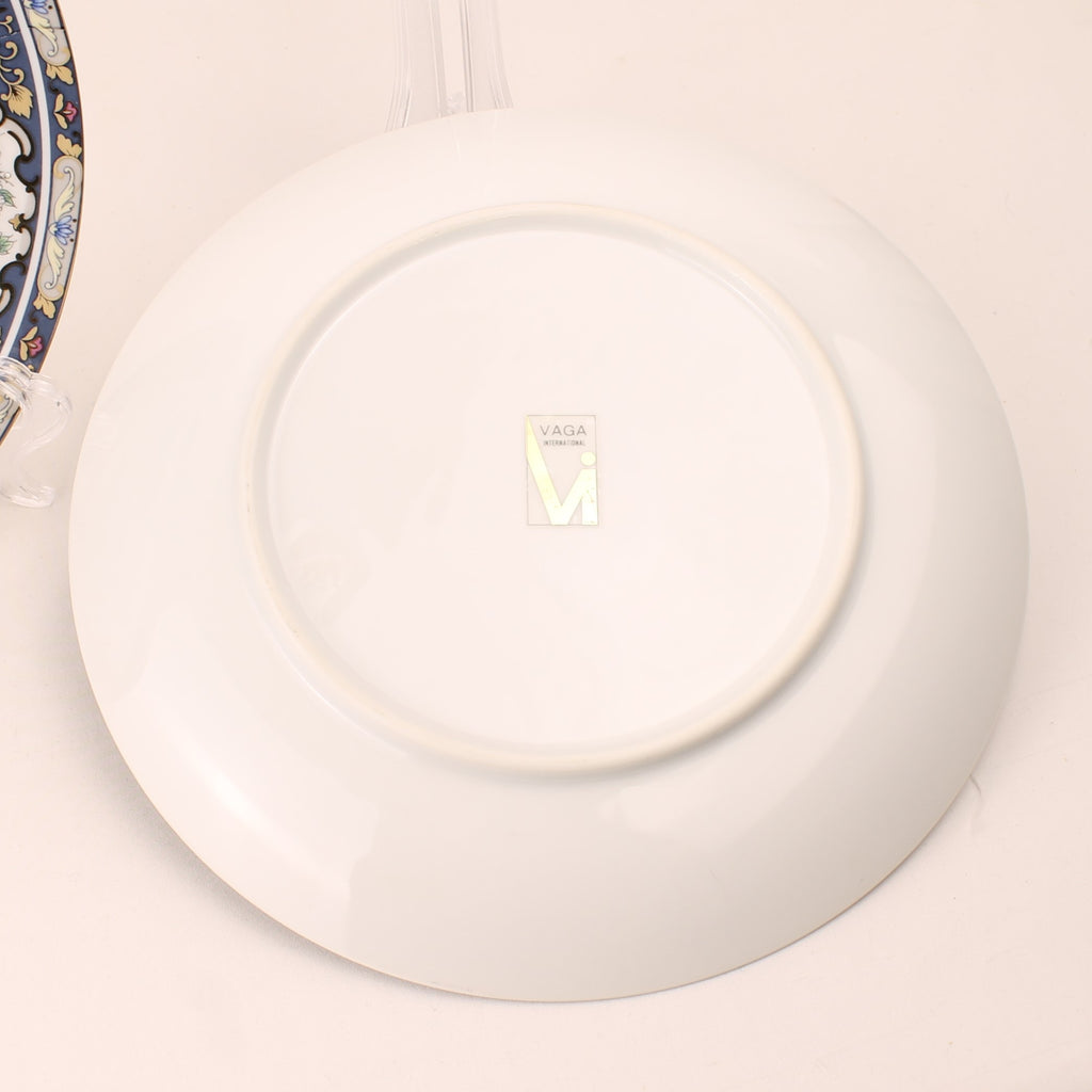 Sierborden met afbeelding Pauw en Bloemen – VAGA International – Rijk Verguld Relief Decor – 21 cm