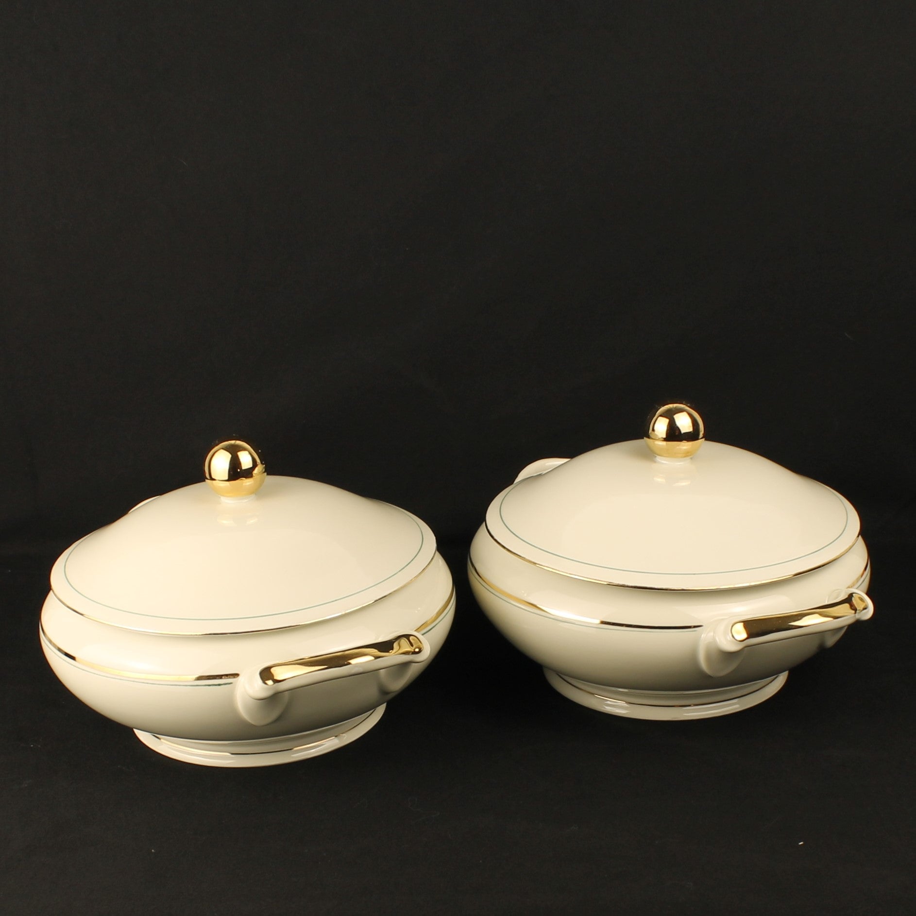 Bavaria Porseleinen Dekschalen - Set van 2 - Verguld - Mid Century – 22 cm