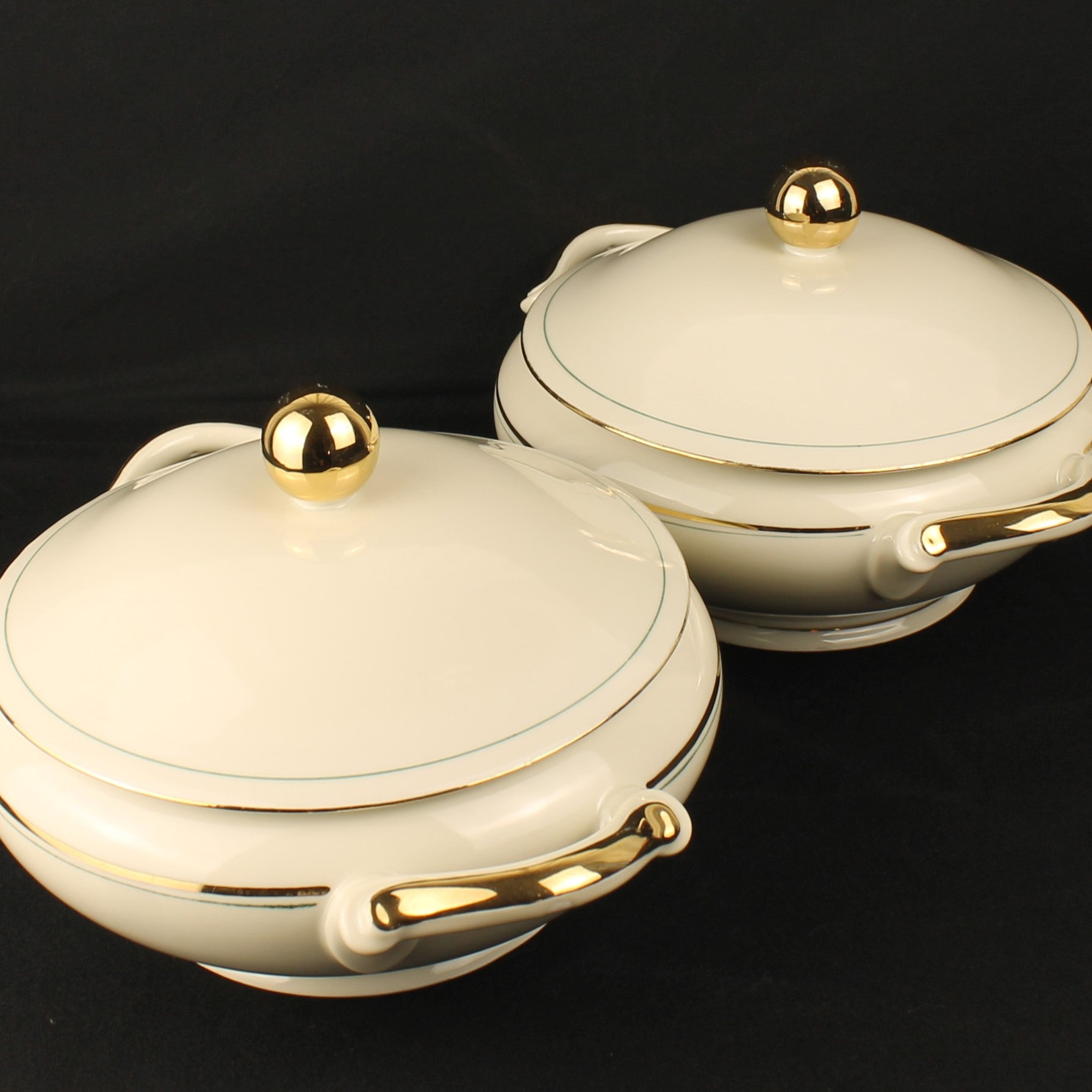 Bavaria Porseleinen Dekschalen - Set van 2 - Verguld - Mid Century – 22 cm