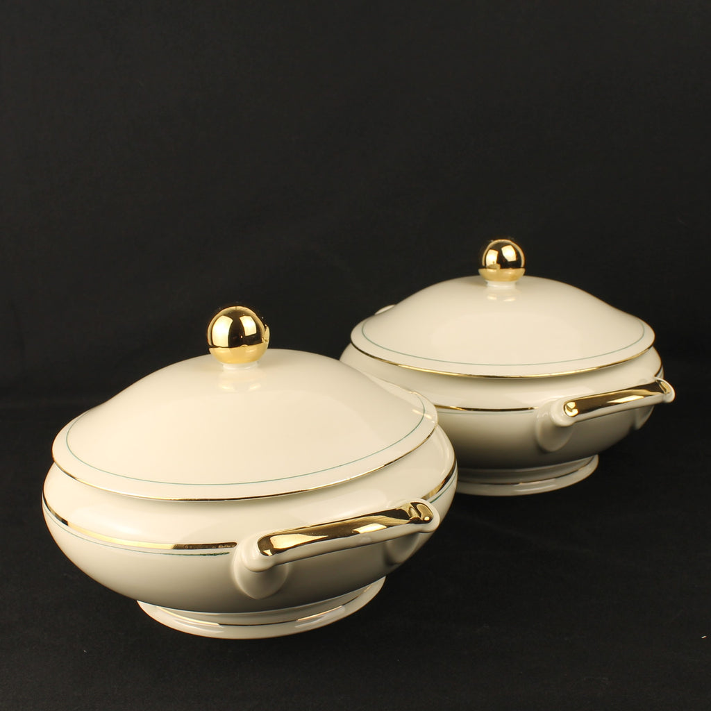 Bavaria Porseleinen Dekschalen - Set van 2 - Verguld - Mid Century – 22 cm