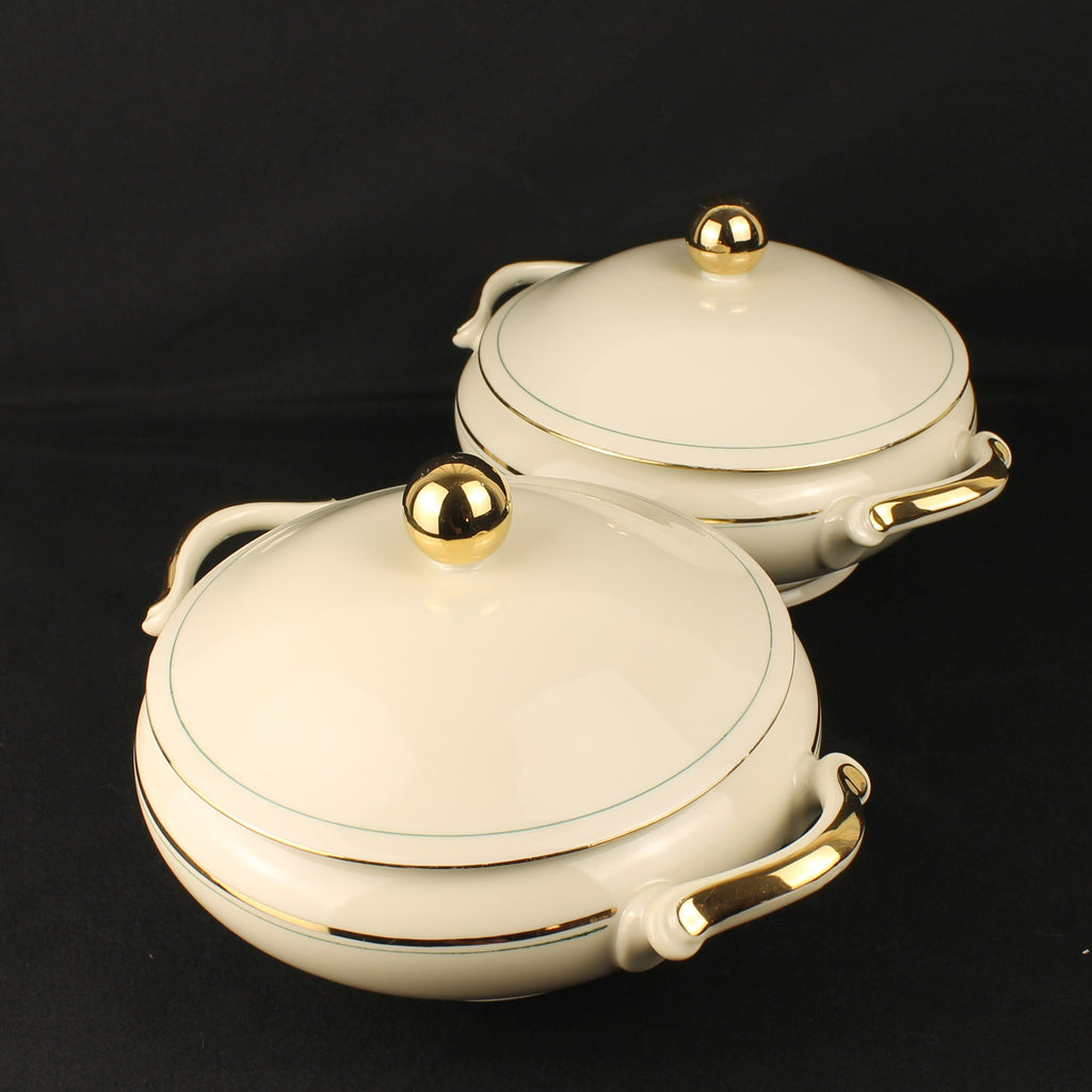 Bavaria Porseleinen Dekschalen - Set van 2 - Verguld - Mid Century – 22 cm