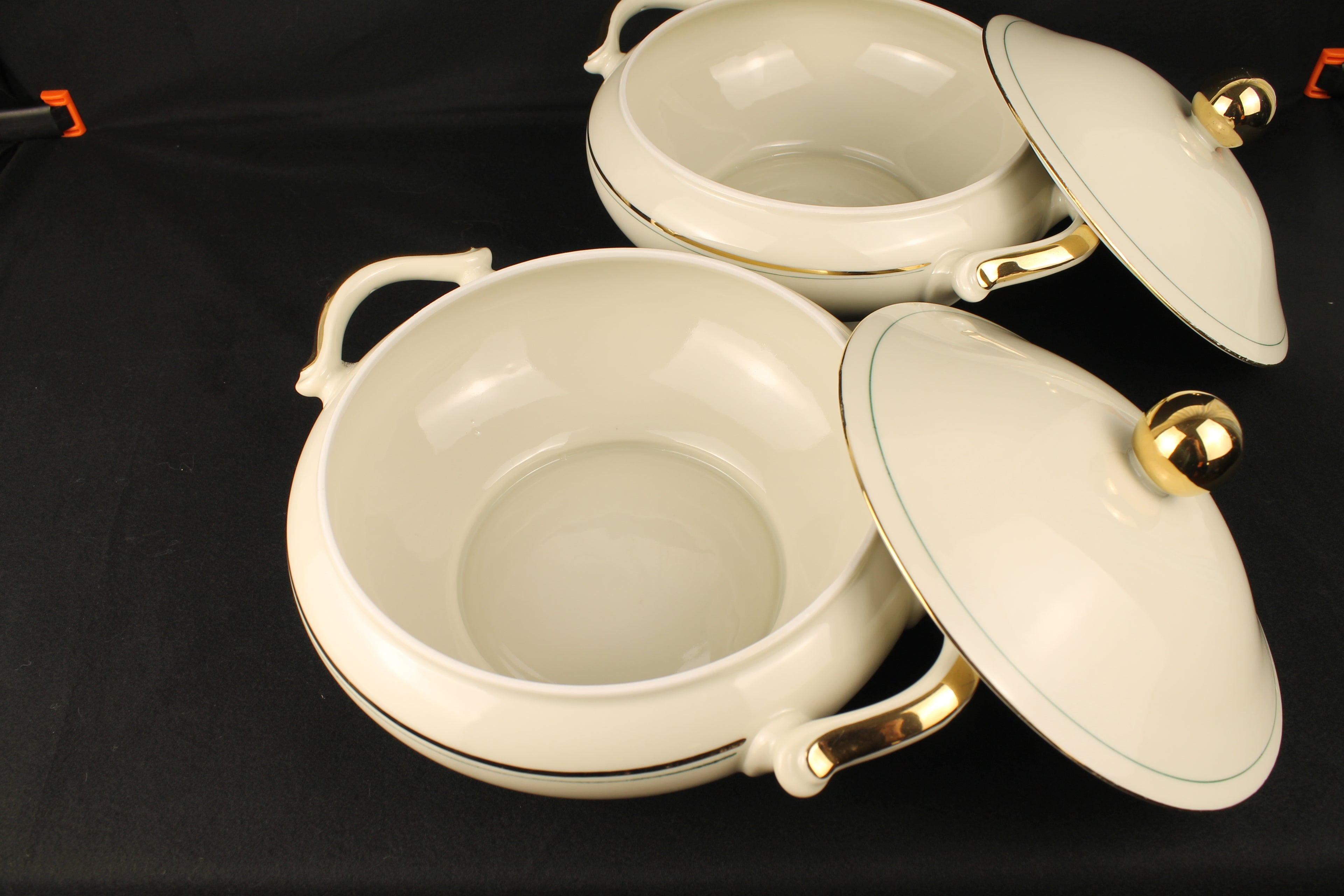 Bavaria Porseleinen Dekschalen - Set van 2 - Verguld - Mid Century – 22 cm