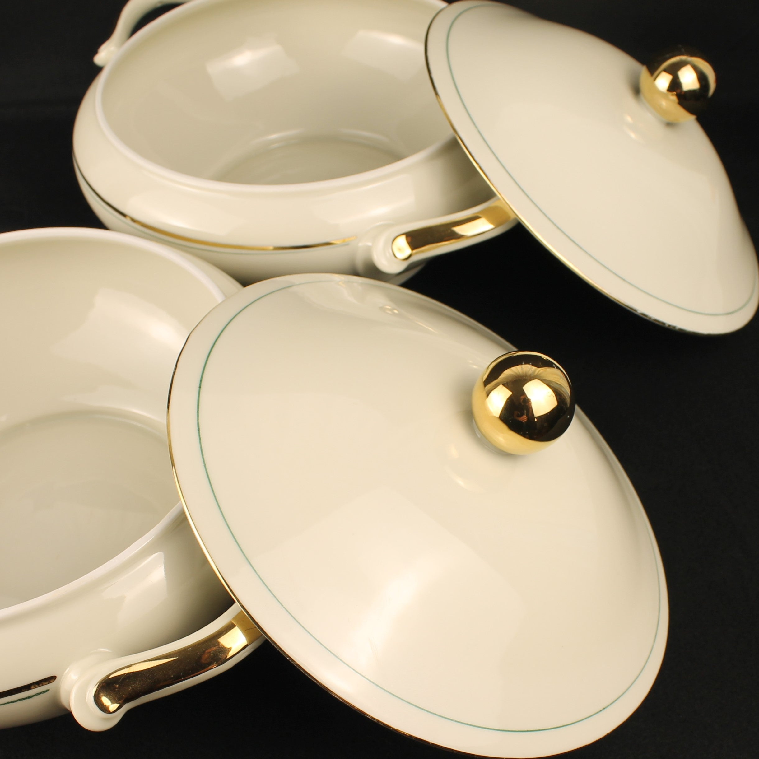 Bavaria Porseleinen Dekschalen - Set van 2 - Verguld - Mid Century – 22 cm