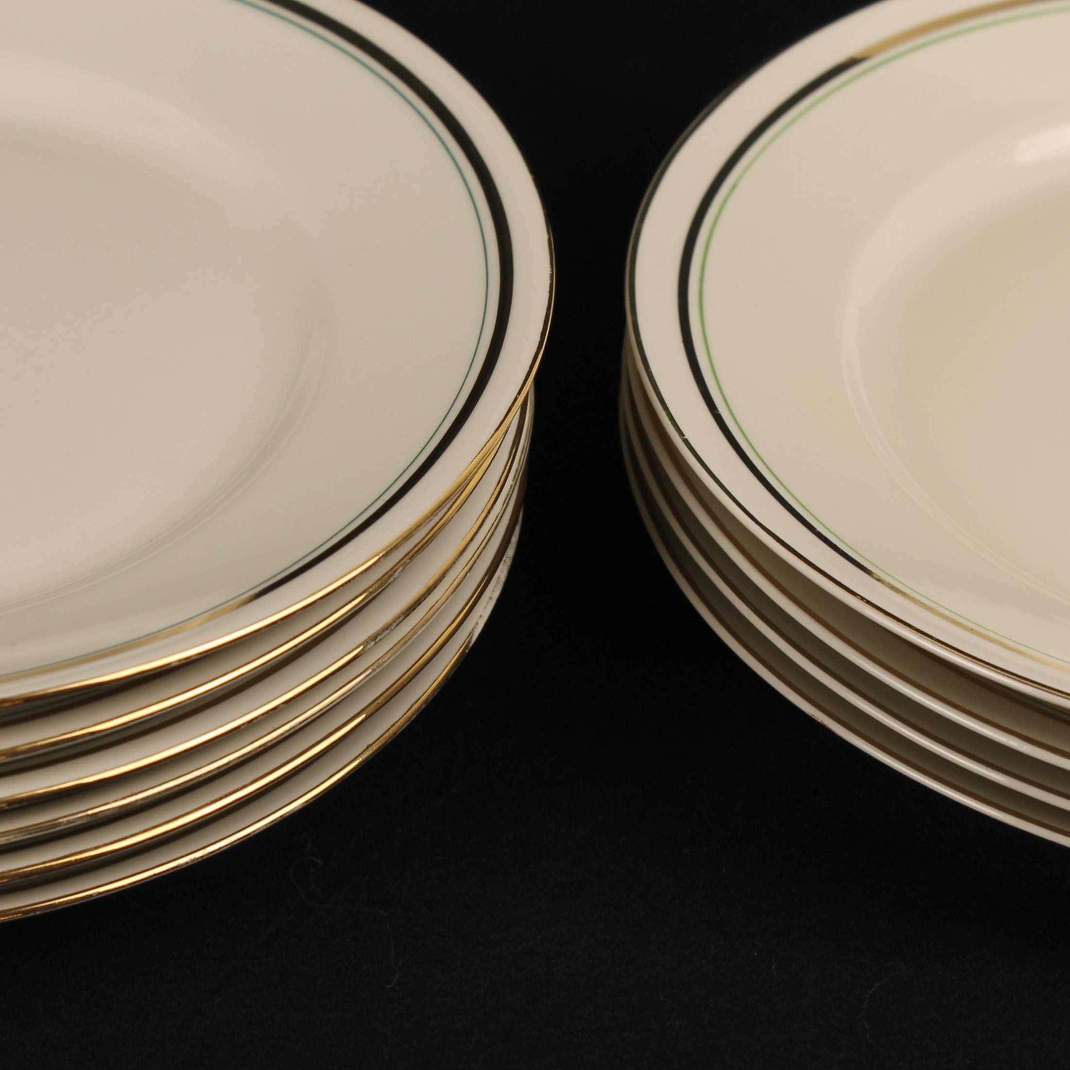 Bavaria Ontbijtborden – Verguld – Mid Century – 19 cm - 2 Sets