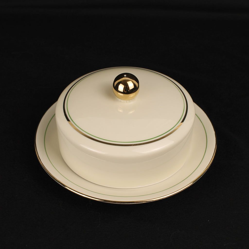 Bavaria Botervloot met Onderschotel – Verguld – Mid Century – 17 cm