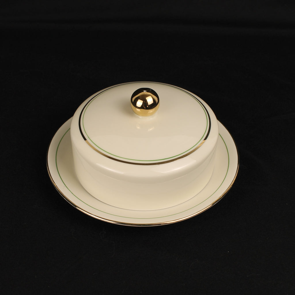 Bavaria Botervloot met Onderschotel – Verguld – Mid Century – 17 cm