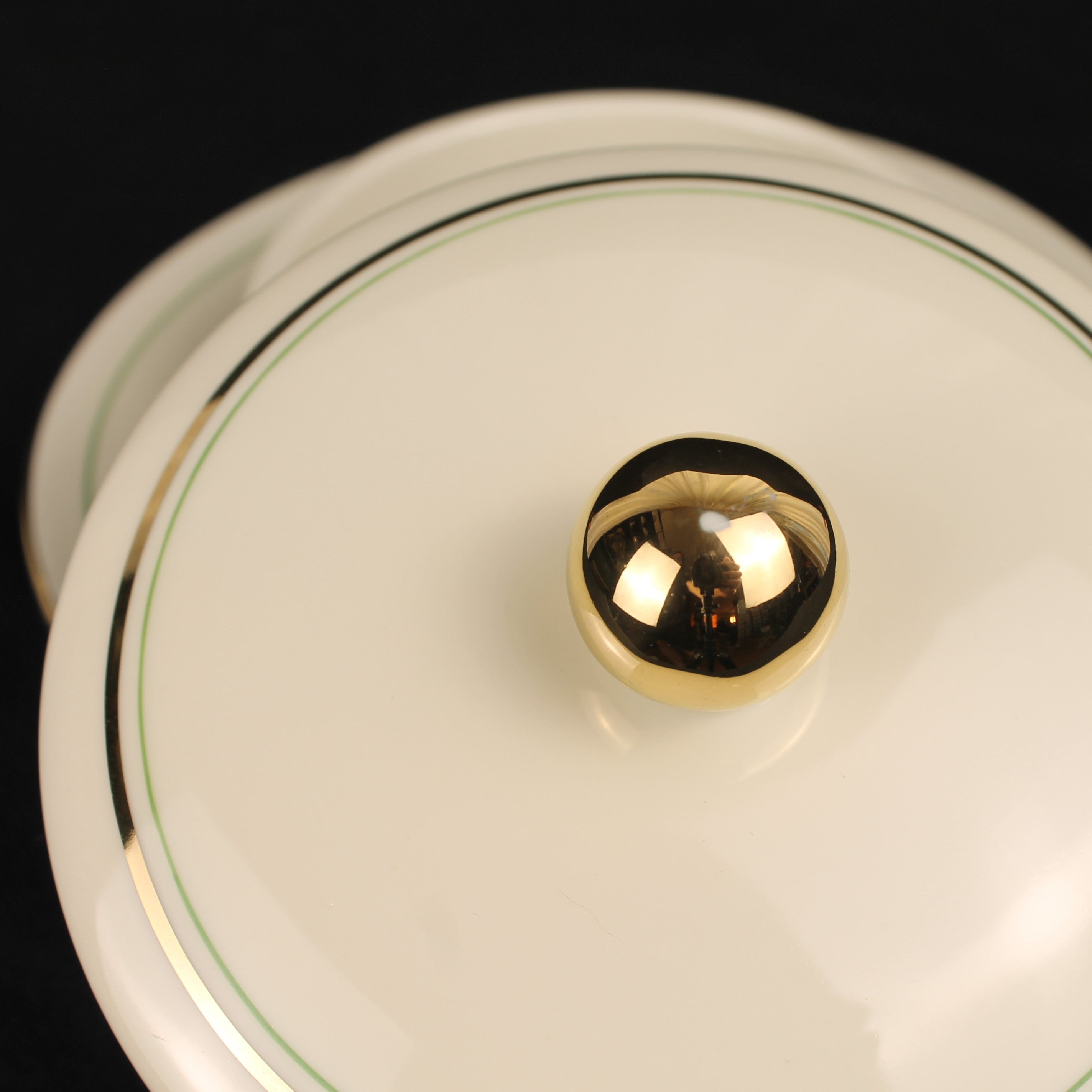 Bavaria Botervloot met Onderschotel – Verguld – Mid Century – 17 cm