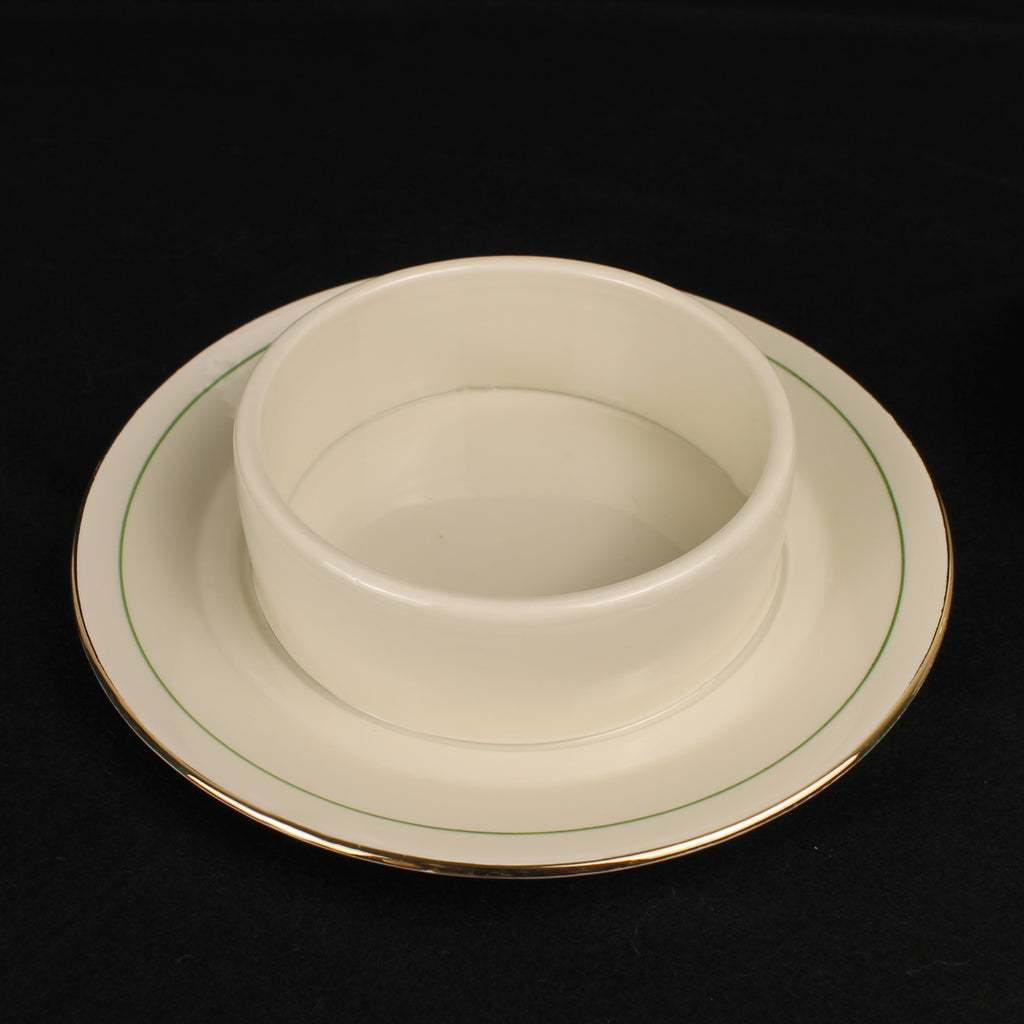 Bavaria Botervloot met Onderschotel – Verguld – Mid Century – 17 cm