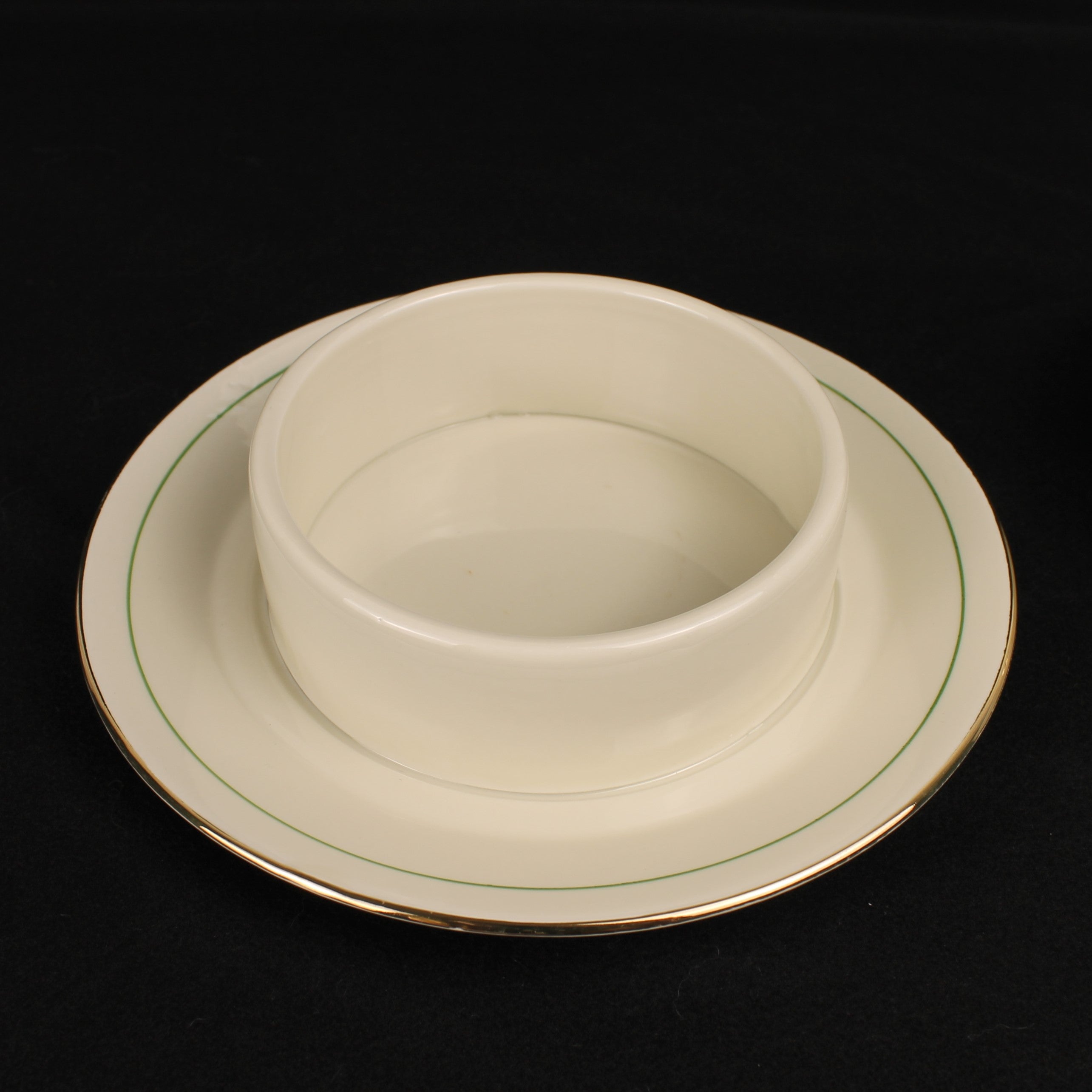 Bavaria Botervloot met Onderschotel – Verguld – Mid Century – 17 cm