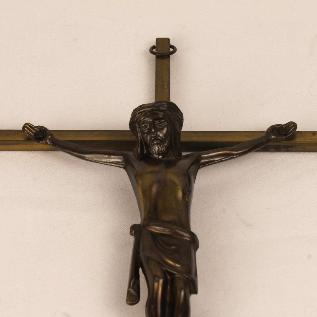 Messing Crucifix met Christus Corpus – Interbellum Devotiekruis – 25 cm