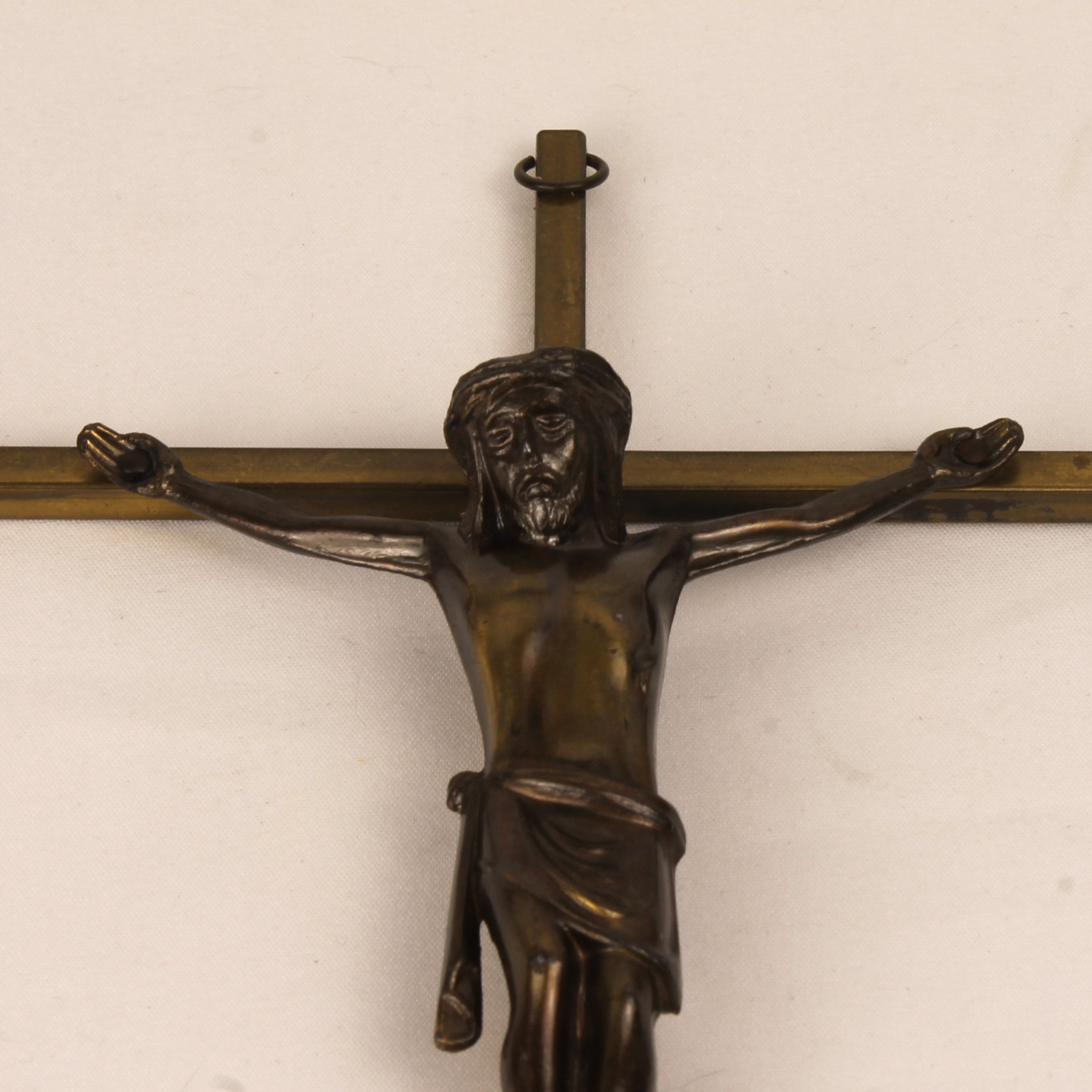 Messing Crucifix met Christus Corpus – Interbellum Devotiekruis – 25 cm