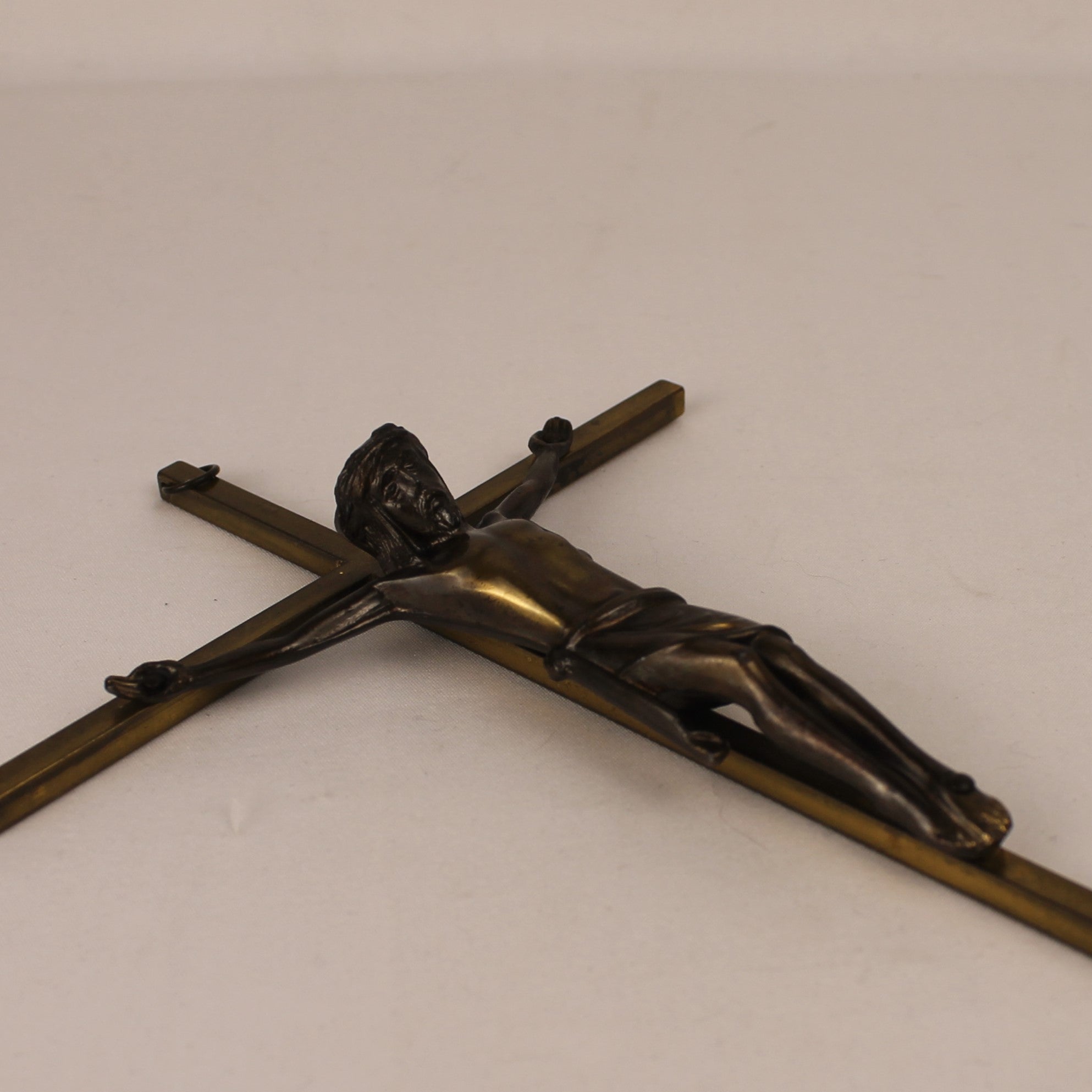 Messing Crucifix met Christus Corpus – Interbellum Devotiekruis – 25 cm