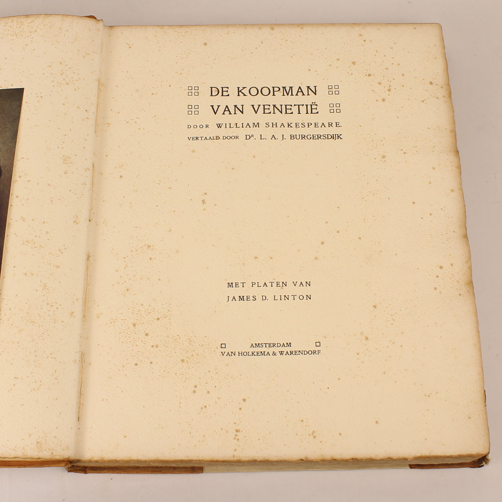William Shakespeare – De Koopman van Venetië (Genummerde Luxe Editie Nr. 82/325) – Van Holkema & Warendorf ca. 1905