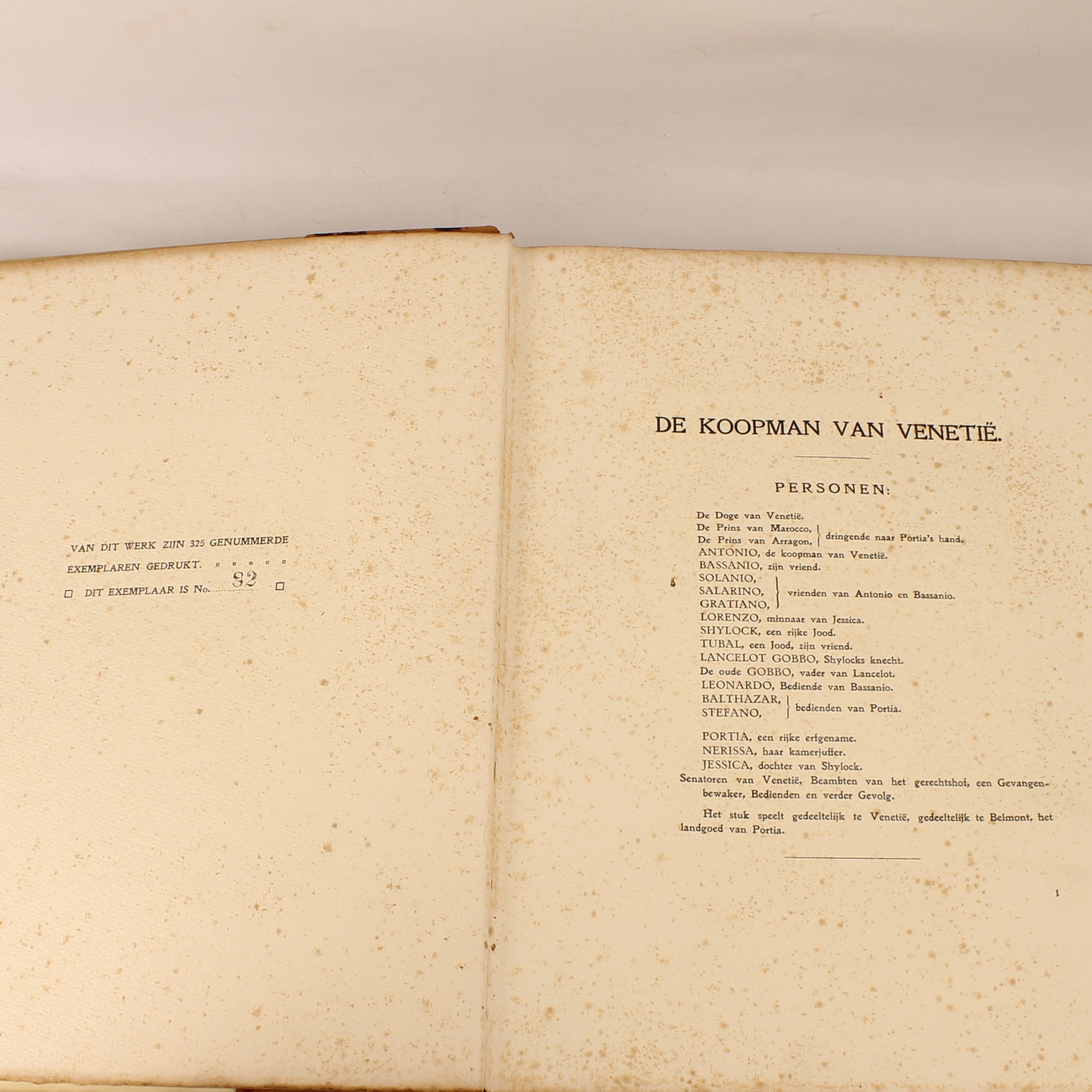 William Shakespeare – De Koopman van Venetië (Genummerde Luxe Editie Nr. 82/325) – Van Holkema & Warendorf ca. 1905