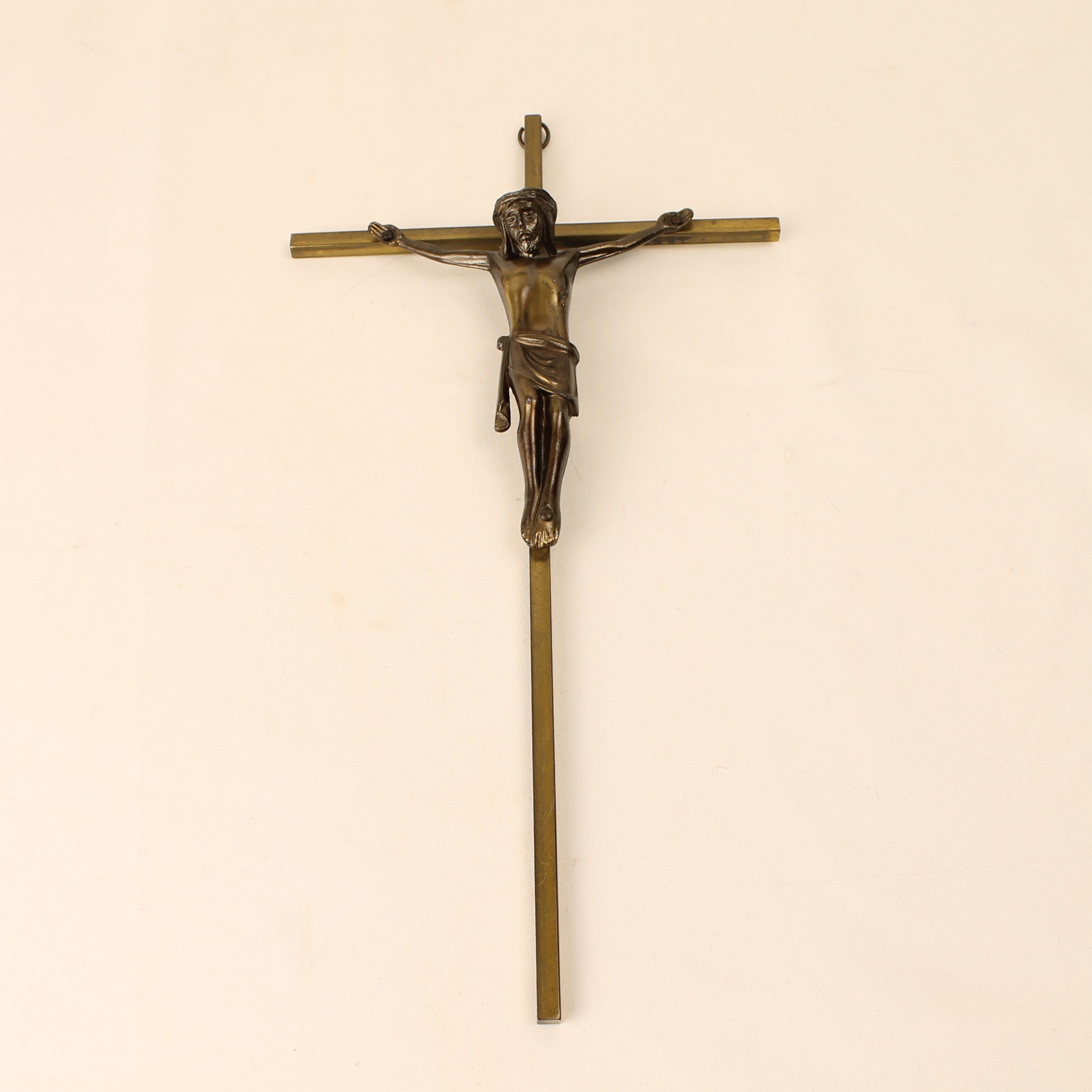 Messing Crucifix met Christus Corpus – Interbellum Devotiekruis – 25 cm