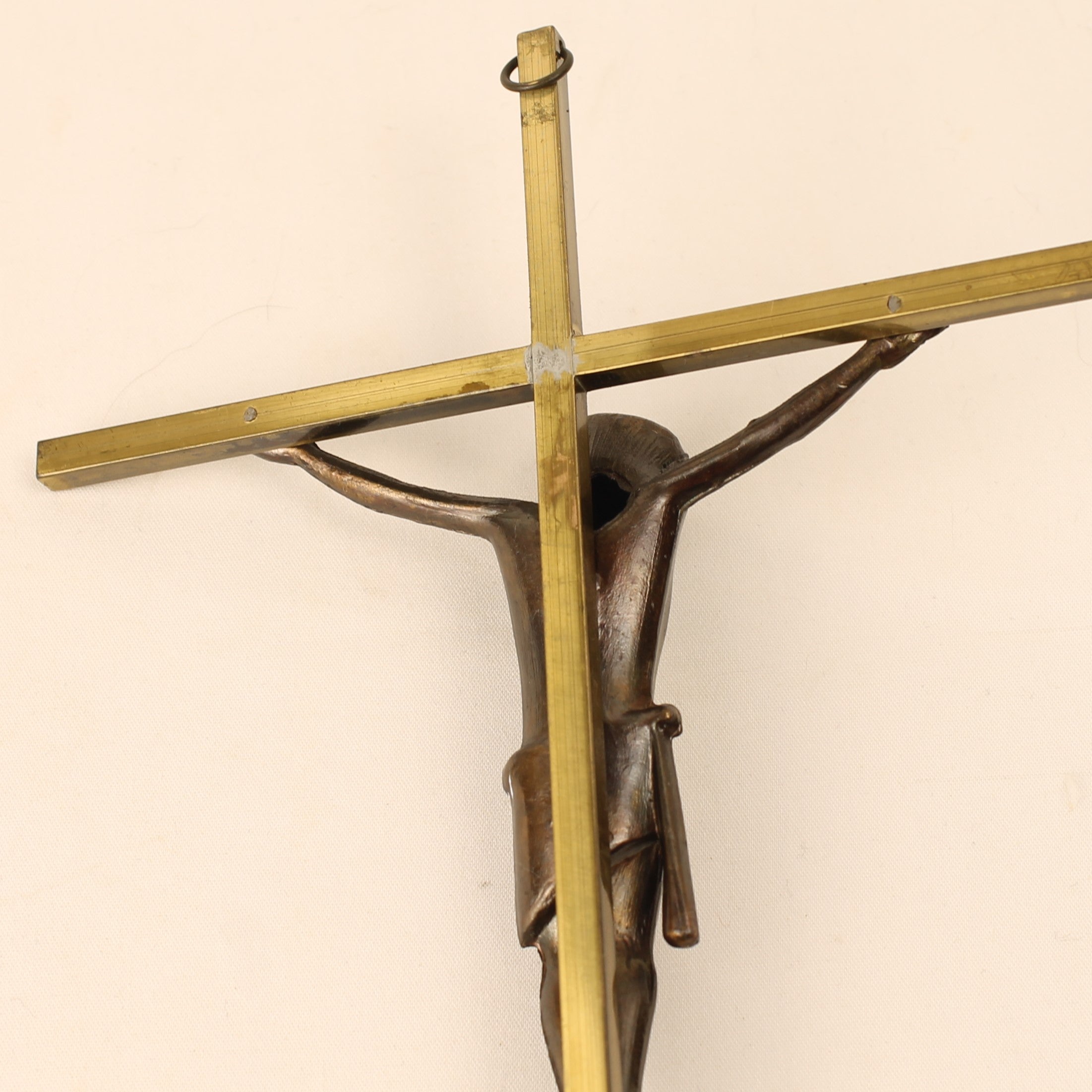 Messing Crucifix met Christus Corpus – Interbellum Devotiekruis – 25 cm