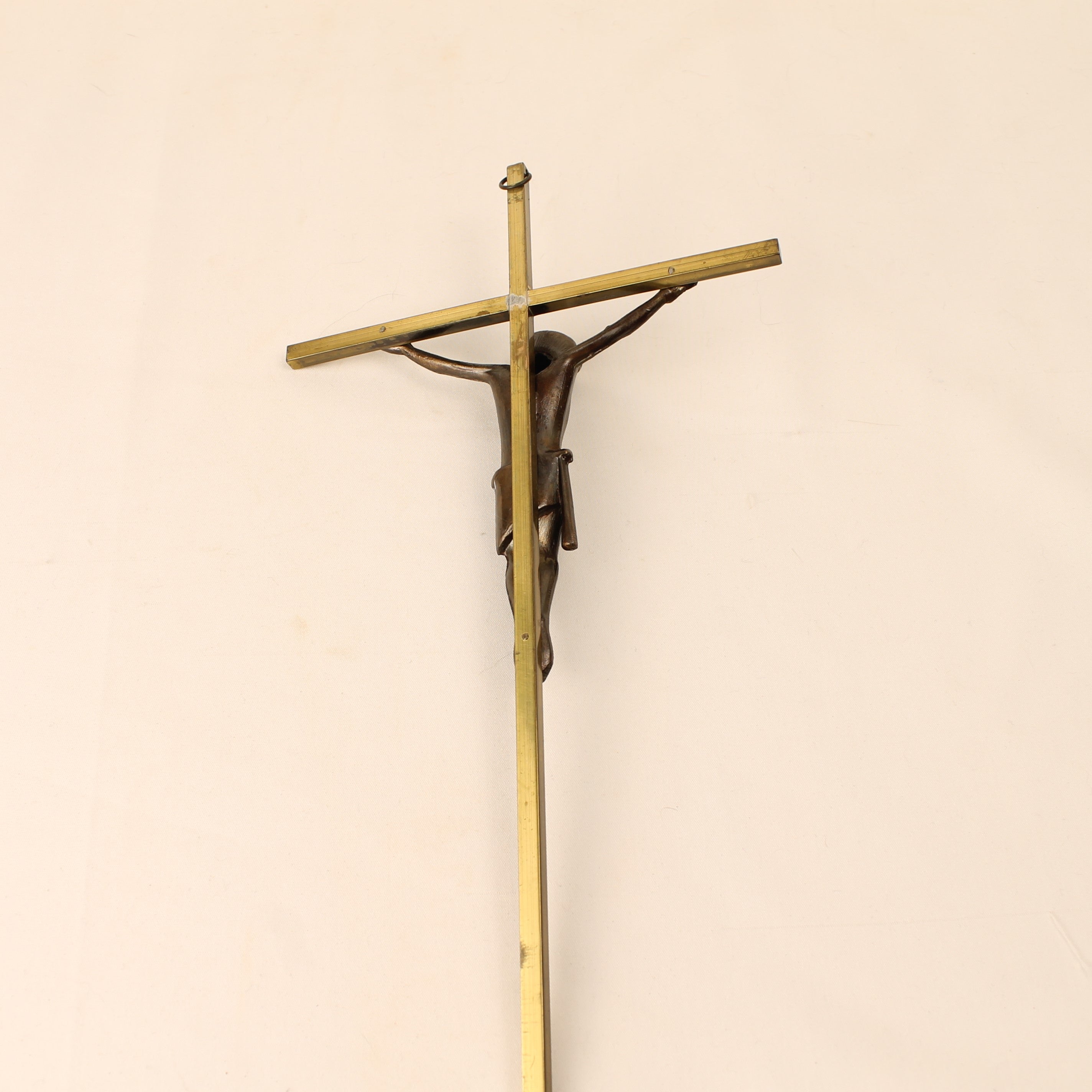 Messing Crucifix met Christus Corpus – Interbellum Devotiekruis – 25 cm