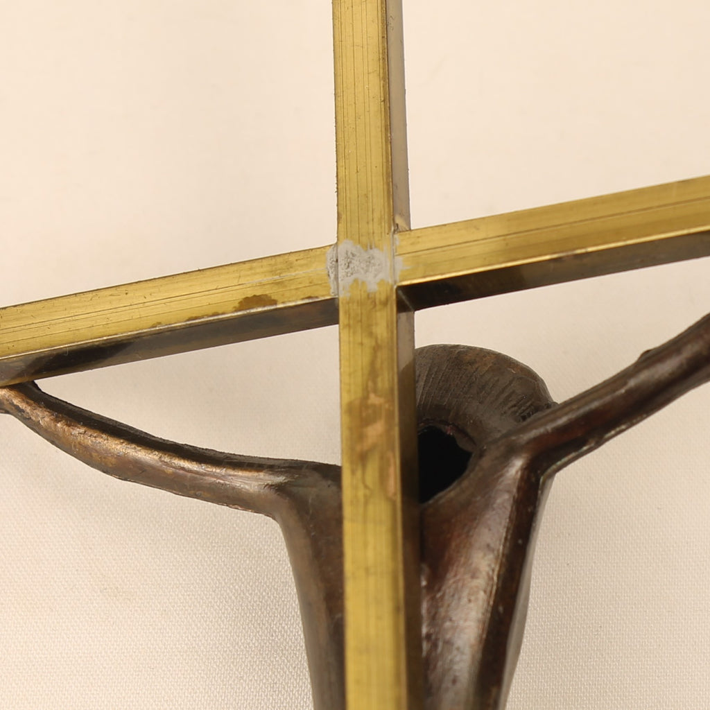 Messing Crucifix met Christus Corpus – Interbellum Devotiekruis – 25 cm