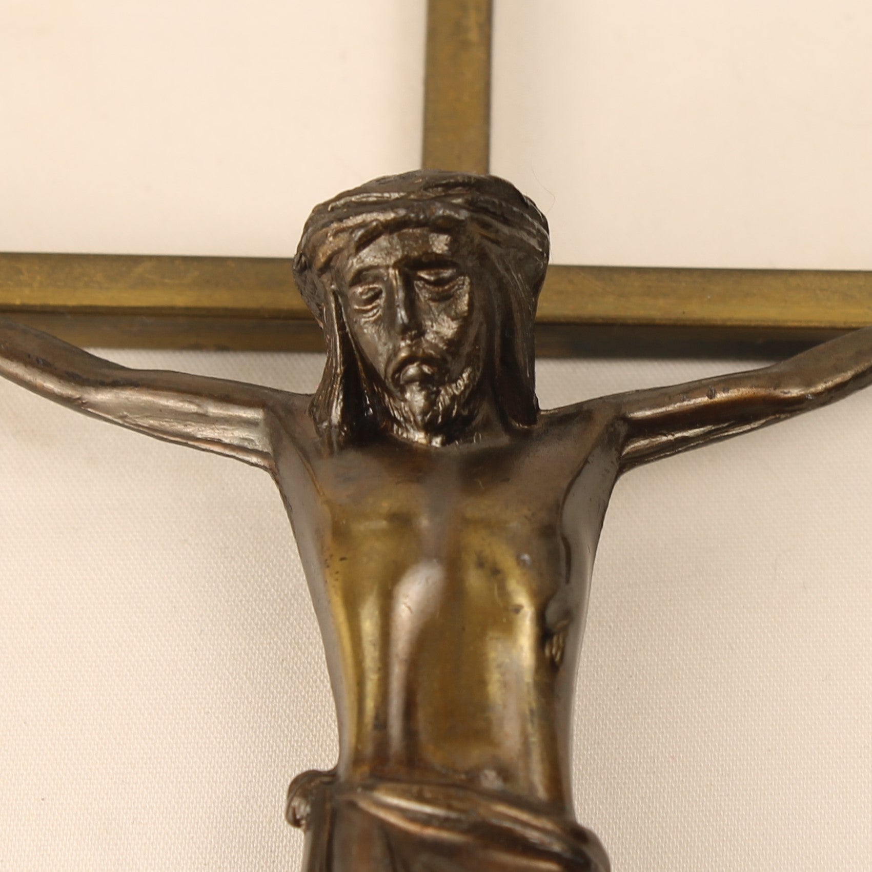 Messing Crucifix met Christus Corpus – Interbellum Devotiekruis – 25 cm