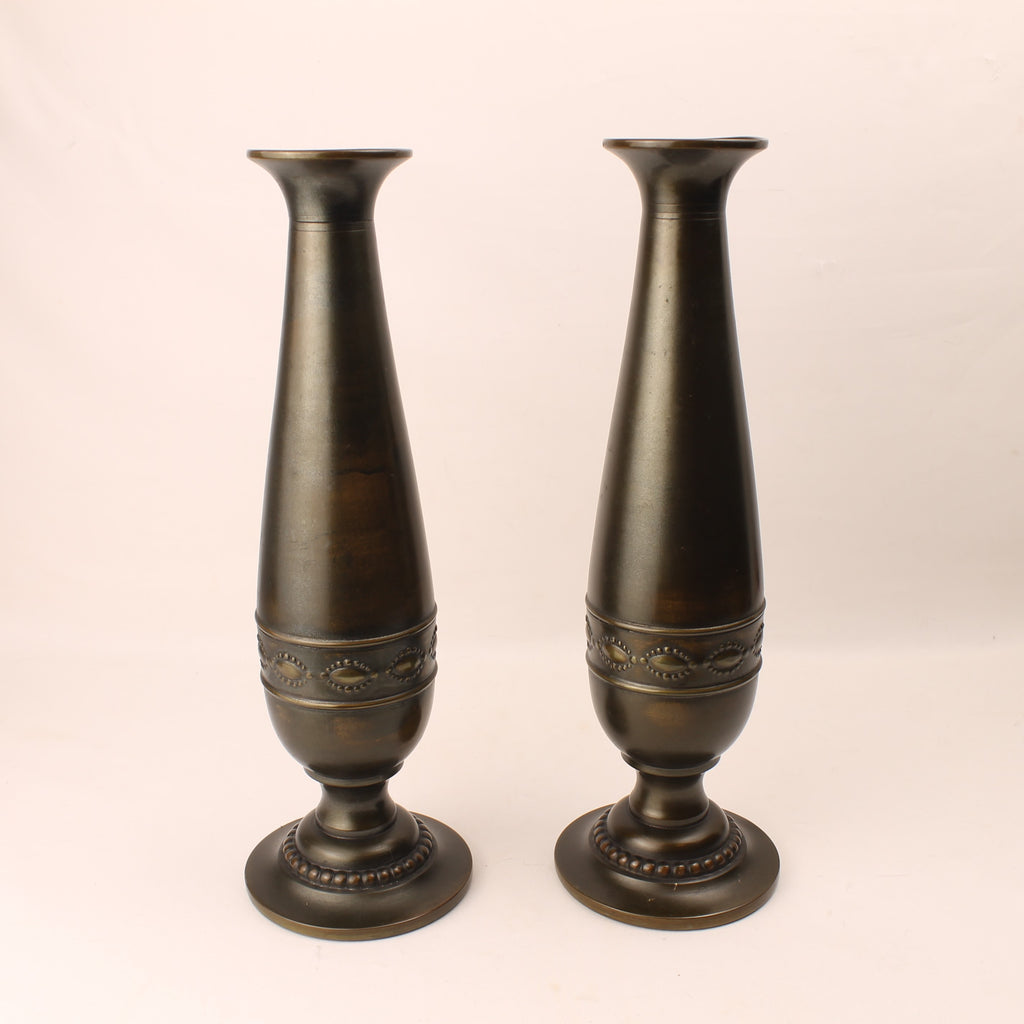 Kurz & Co Tiel Vazen - Interbellum - Messing - Model 1375 - Set van 2 -29 cm