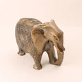 Handgesneden Stenen Olifant – Vintage Afrikaanse Speksteen Sculptuur – 16 cm