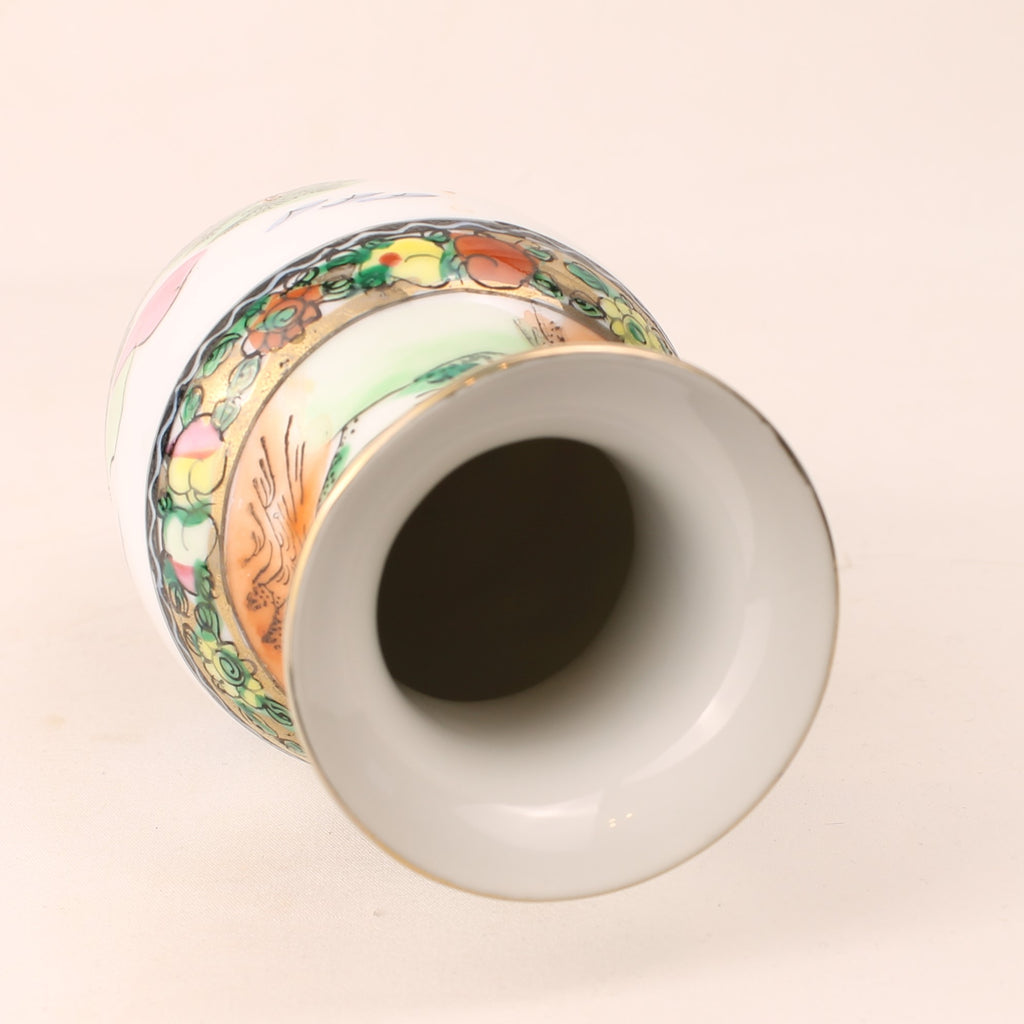 Vase chinois en porcelaine – Marque de règne Qianlong – Peint à la main – 16 cm