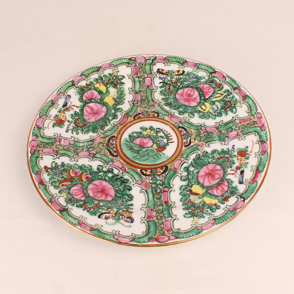 Chinees Famille Rose Bord – Canton Stijl Porselein met Vogels & Bloemen – Ø21 cm
