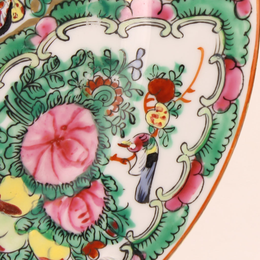 Chinees Famille Rose Bord – Canton Stijl Porselein met Vogels & Bloemen – Ø21 cm