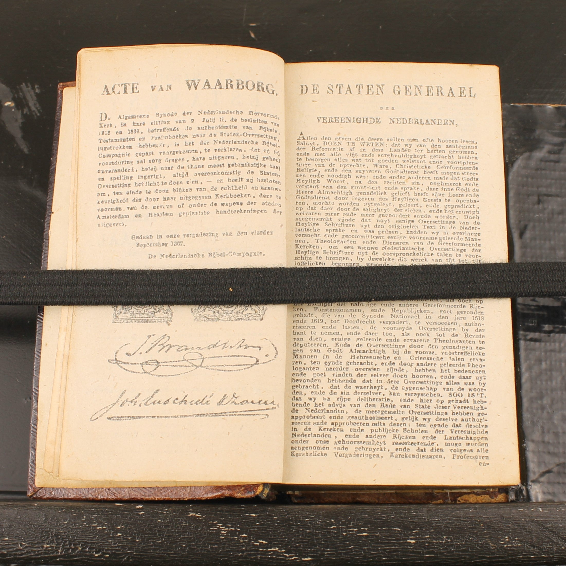 Nieuwe Testament (Statenvertaling) - Zakbijbeltje met Zilveren Sluiting en Goudsnede - 1870 Haarlem