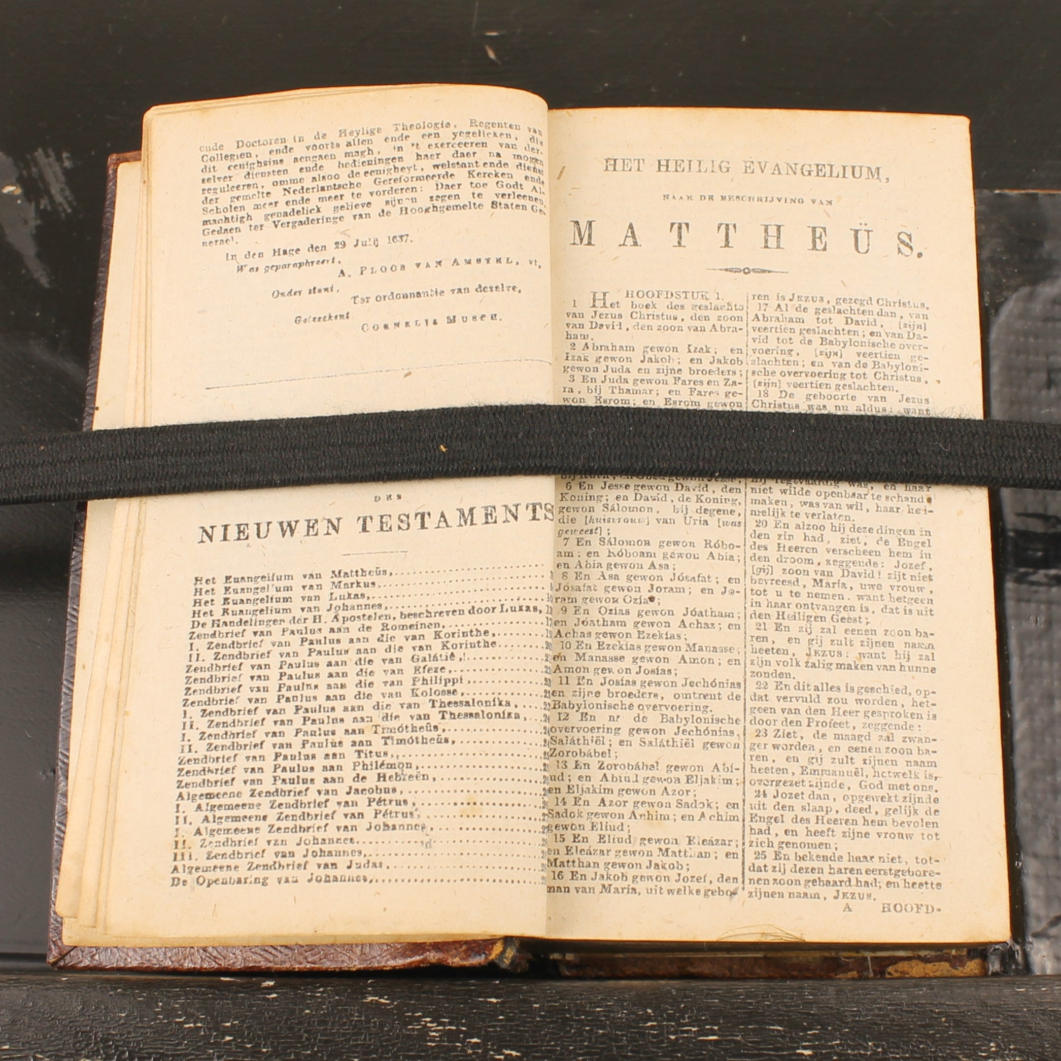 Nieuwe Testament (Statenvertaling) - Zakbijbeltje met Zilveren Sluiting en Goudsnede - 1870 Haarlem