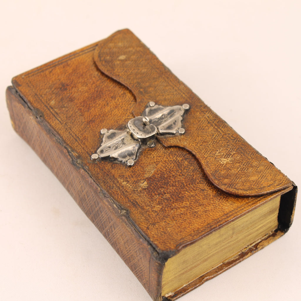 Nieuwe Testament (Statenvertaling) - Zakbijbeltje met Zilveren Sluiting en Goudsnede - 1870 Haarlem