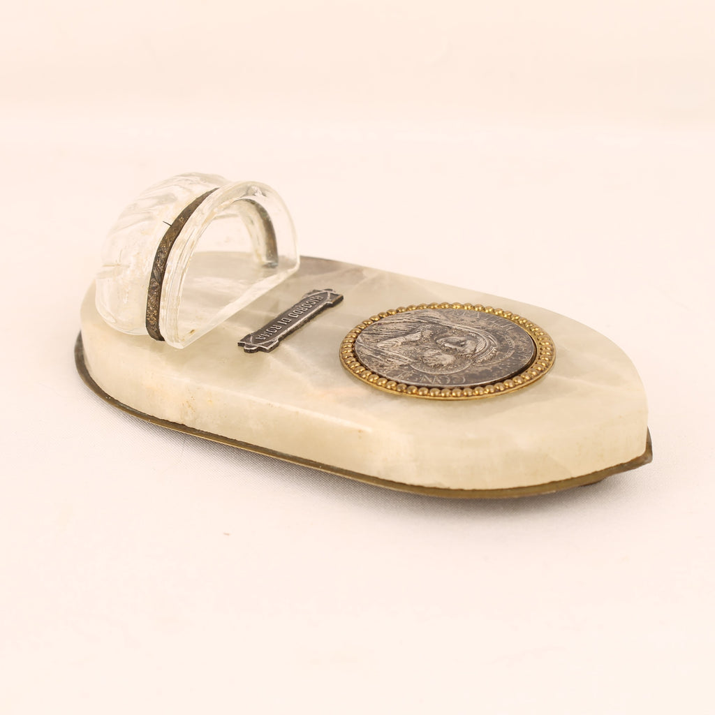 Italian Alabaster Holy Water Font – Souvenir of Rome – Madonna and Child