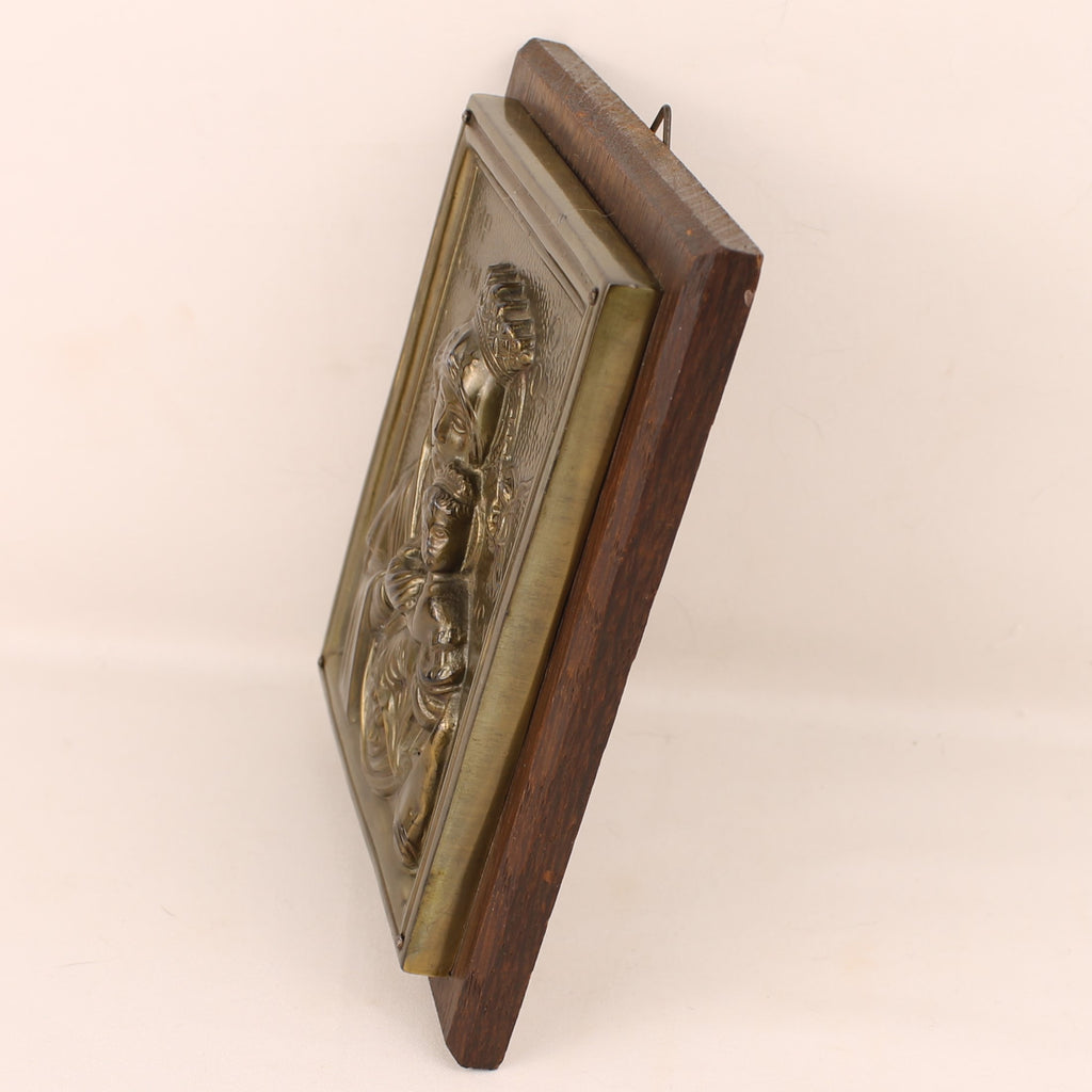 Religieuze Icoon – Maria met Kind – Byzantijnse Stijl Reliëf (ca. 1940–1970)