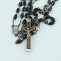 Katholieke Rozenkrans – Donkere Glaskralen met Crucifix