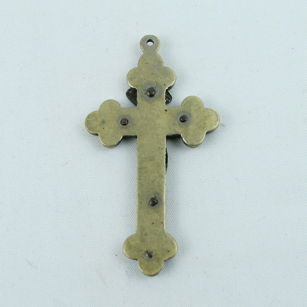 Katholieke Crucifix Hanger – Messing & Corpus – ca. 1900