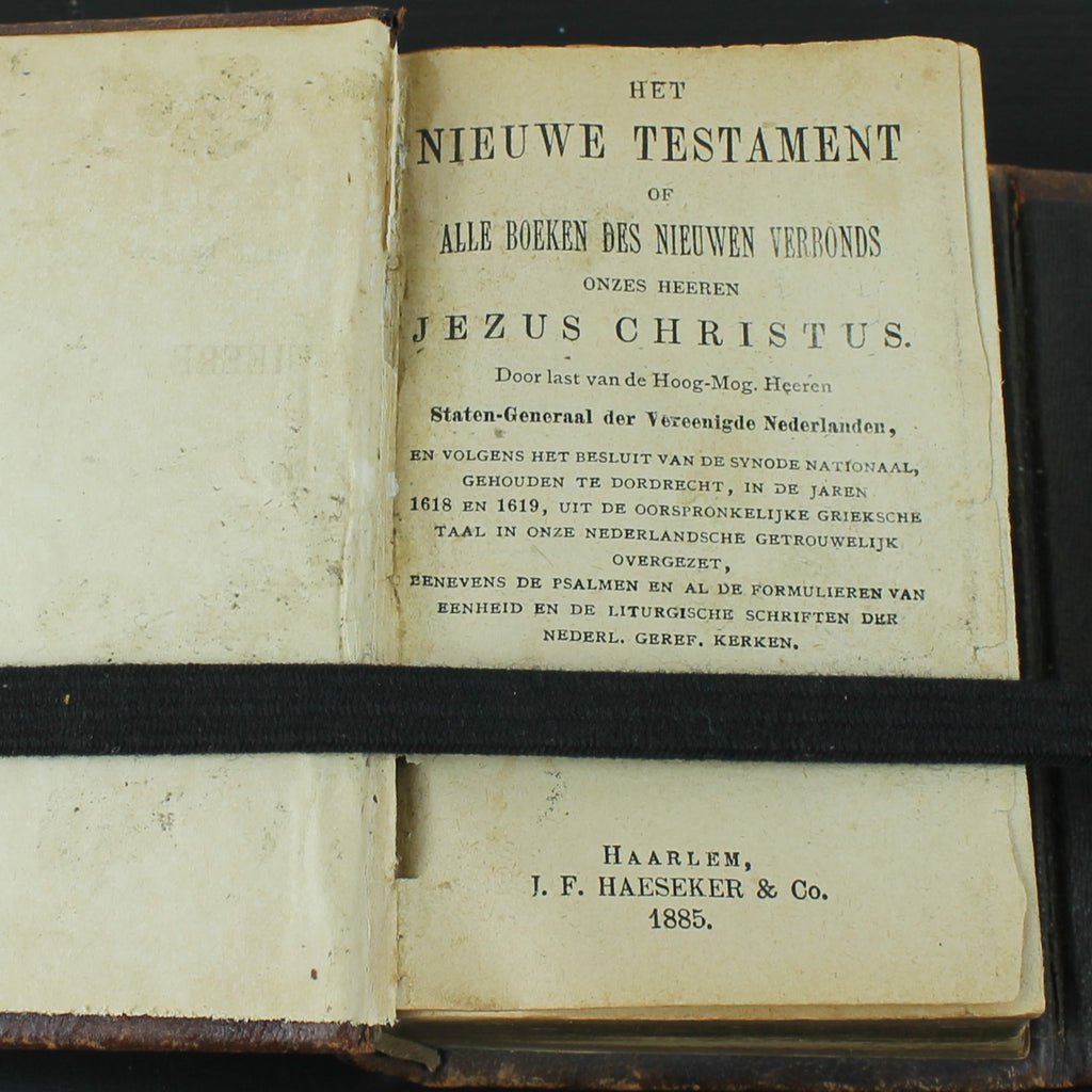 Nieuw Testament (Statenvertaling) - Zakbijbeltje met Sluiting - Haarlem 1885