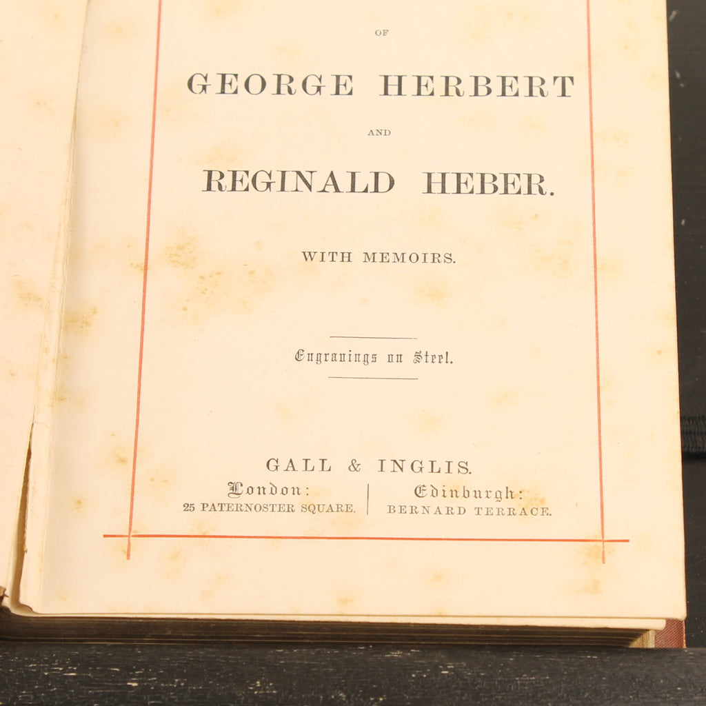 The Poetical Works of George Herbert and Reginald Heber | Gall & Inglis ca. 1870