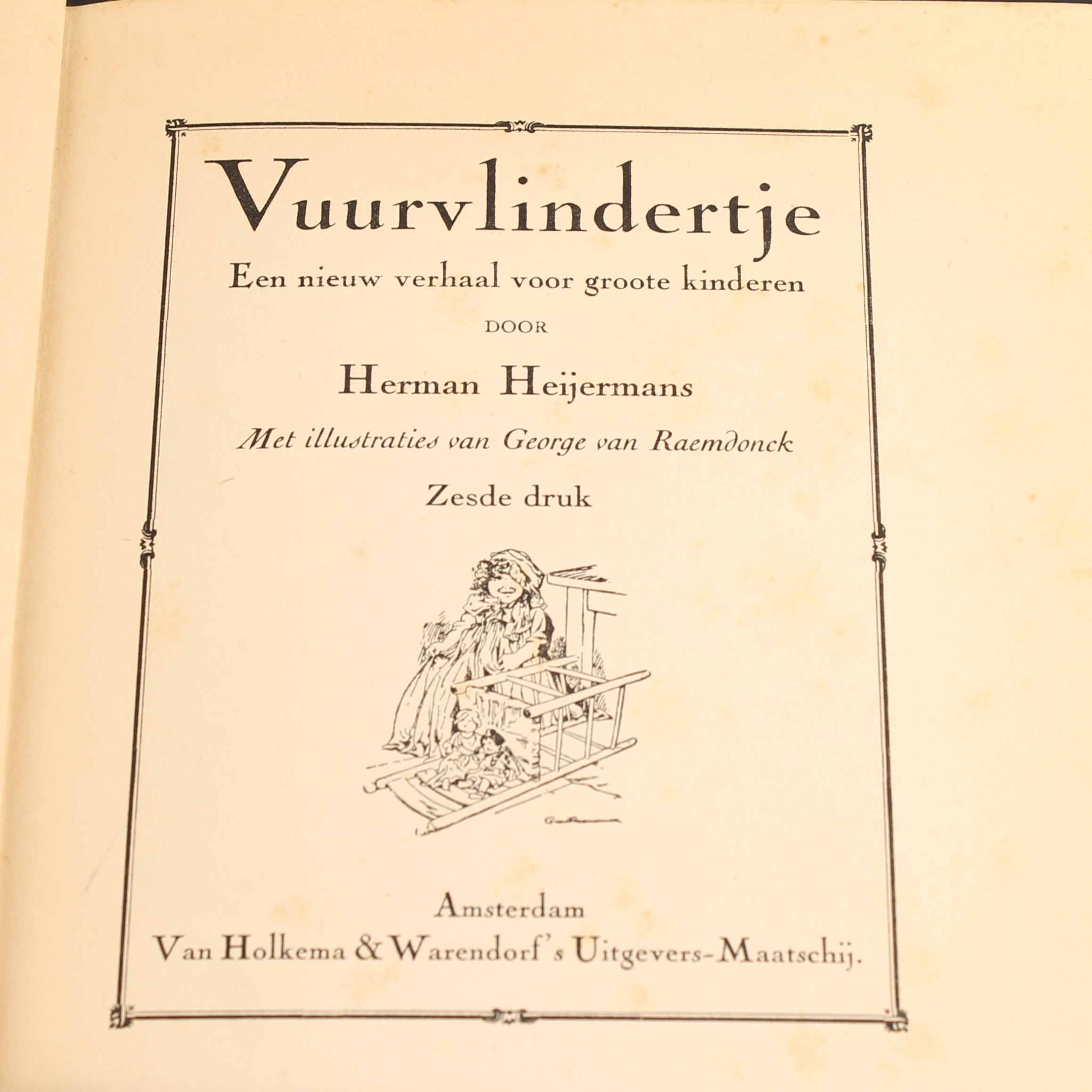 Vuurvlindertje - Herman Heijermans - Geïllustreerd Boek - Van Holkema & Warendorf Amsterdam