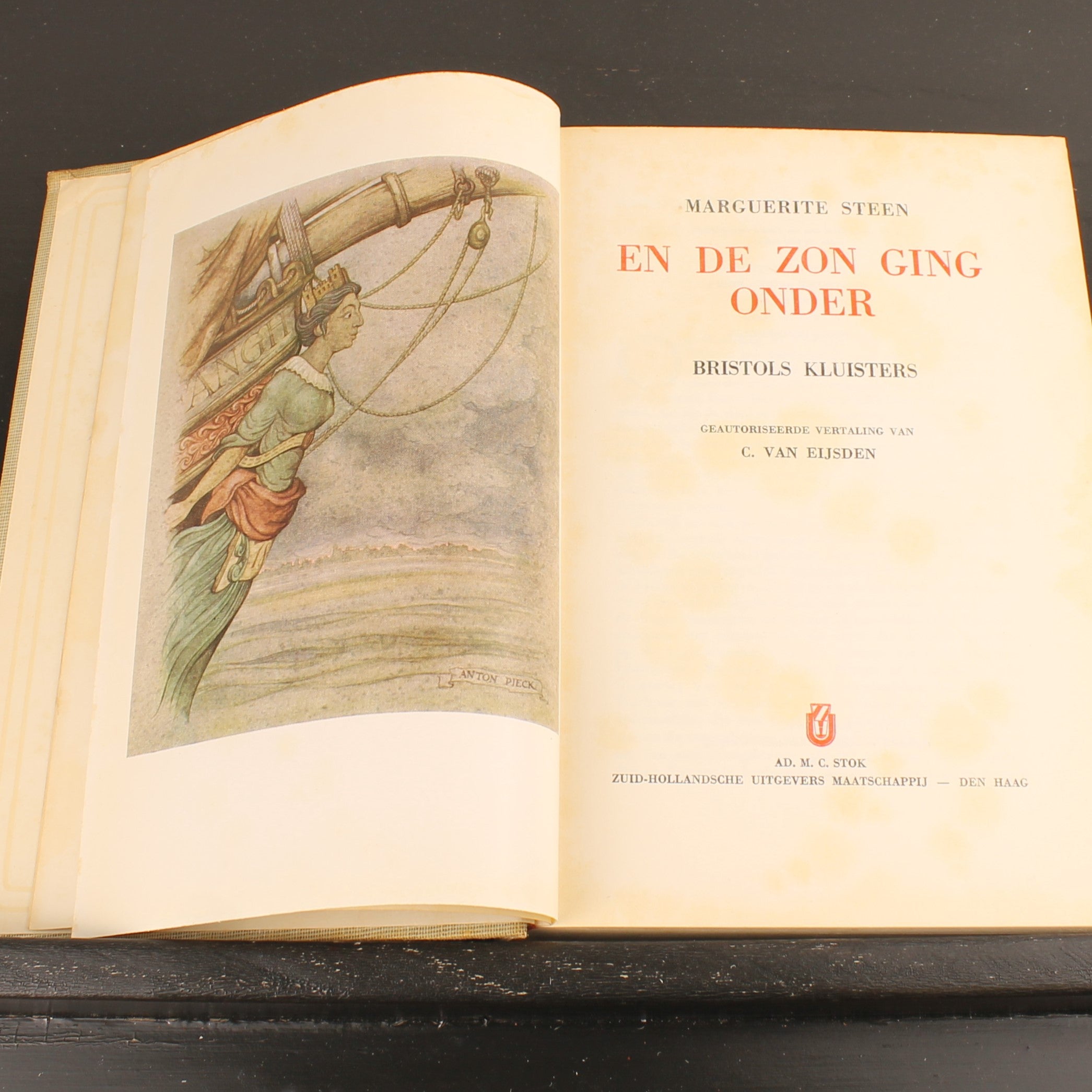En de Zon Ging Onder (2 Delen) - Marguerite Steen - Boekenset met Illustraties van Anton Pieck - ca. 1930 Den Haag