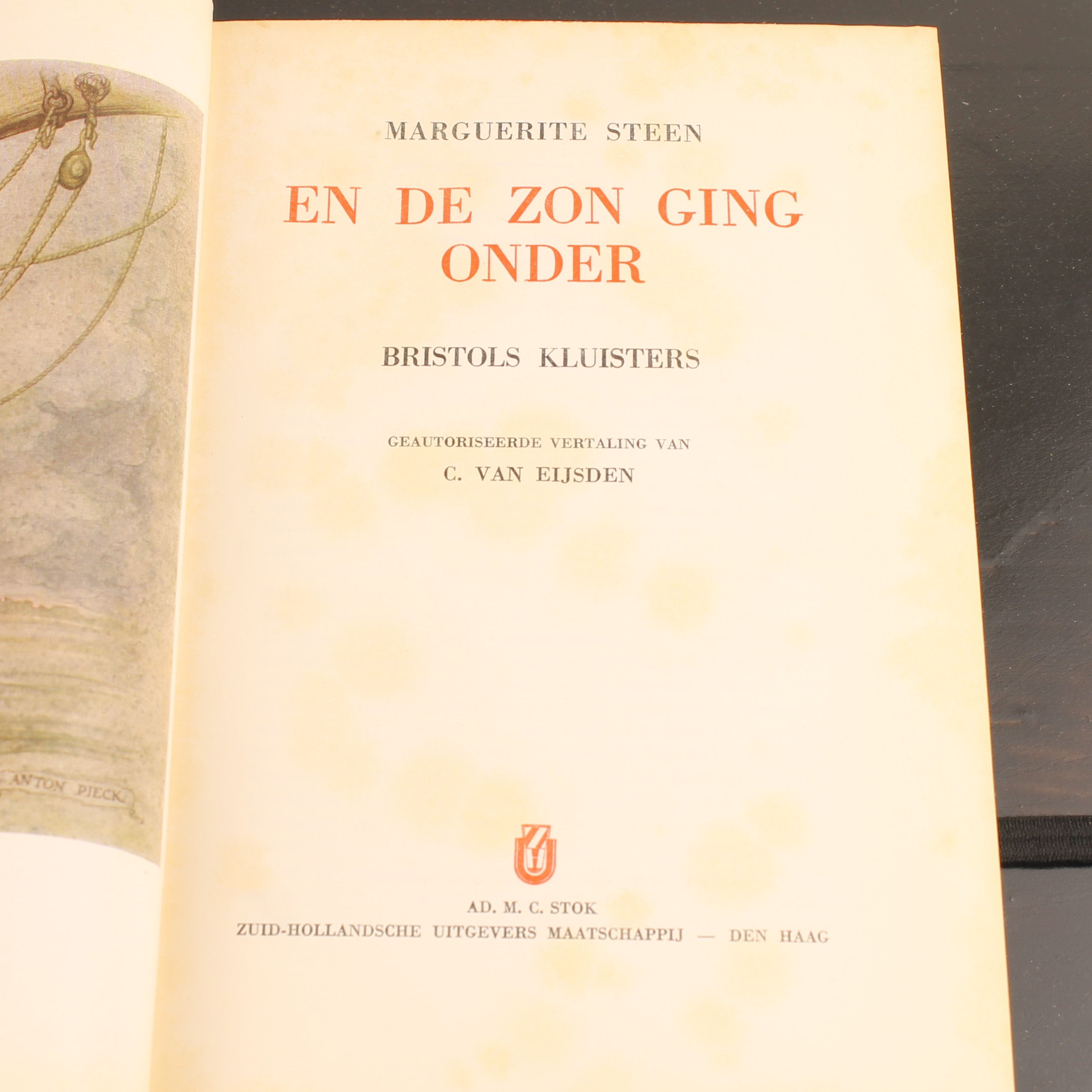 En de Zon Ging Onder (2 Delen) - Marguerite Steen - Boekenset met Illustraties van Anton Pieck - ca. 1930 Den Haag