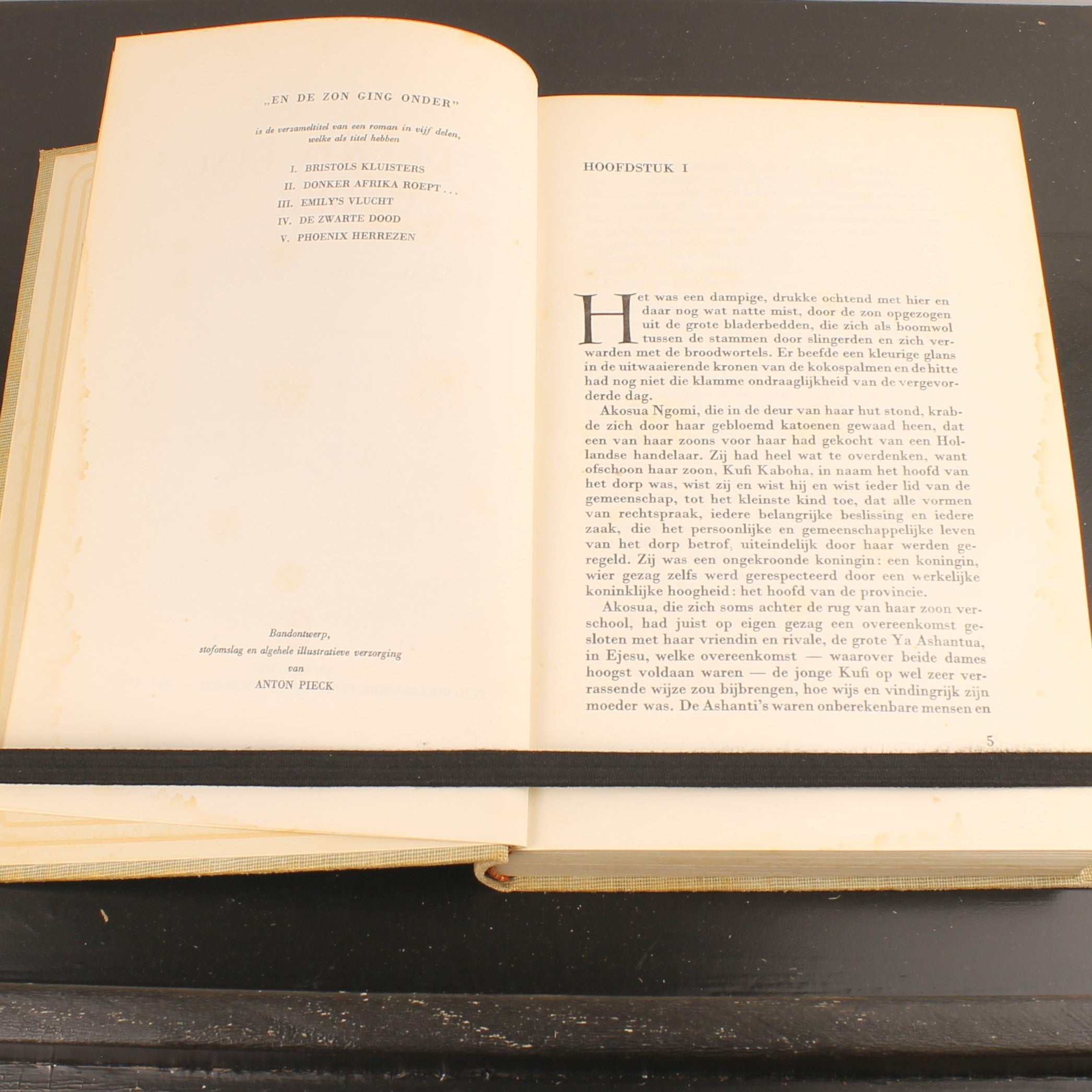 En de Zon Ging Onder (2 Delen) - Marguerite Steen - Boekenset met Illustraties van Anton Pieck - ca. 1930 Den Haag