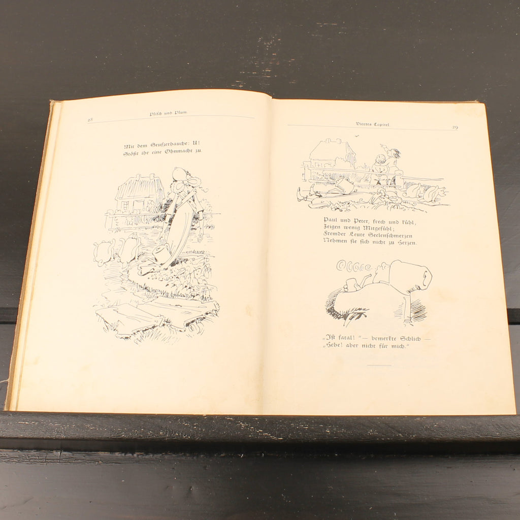Plisch und Plum - Wilhelm Busch - Antiek Geïllustreerd Kinderboek - München 1907